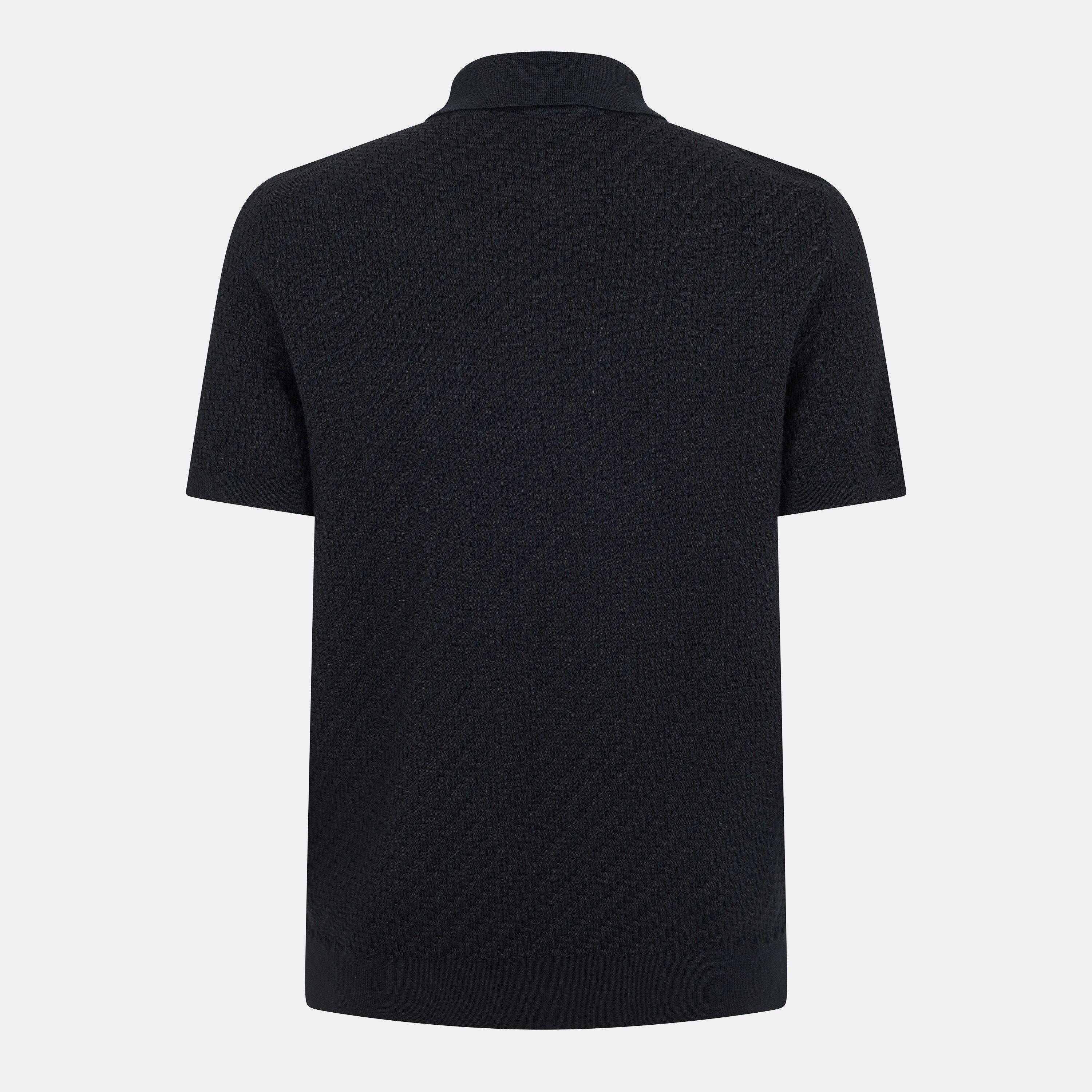 Black - Brioni - Men's Knitted Short-Sleeve Polo Shirt - 2