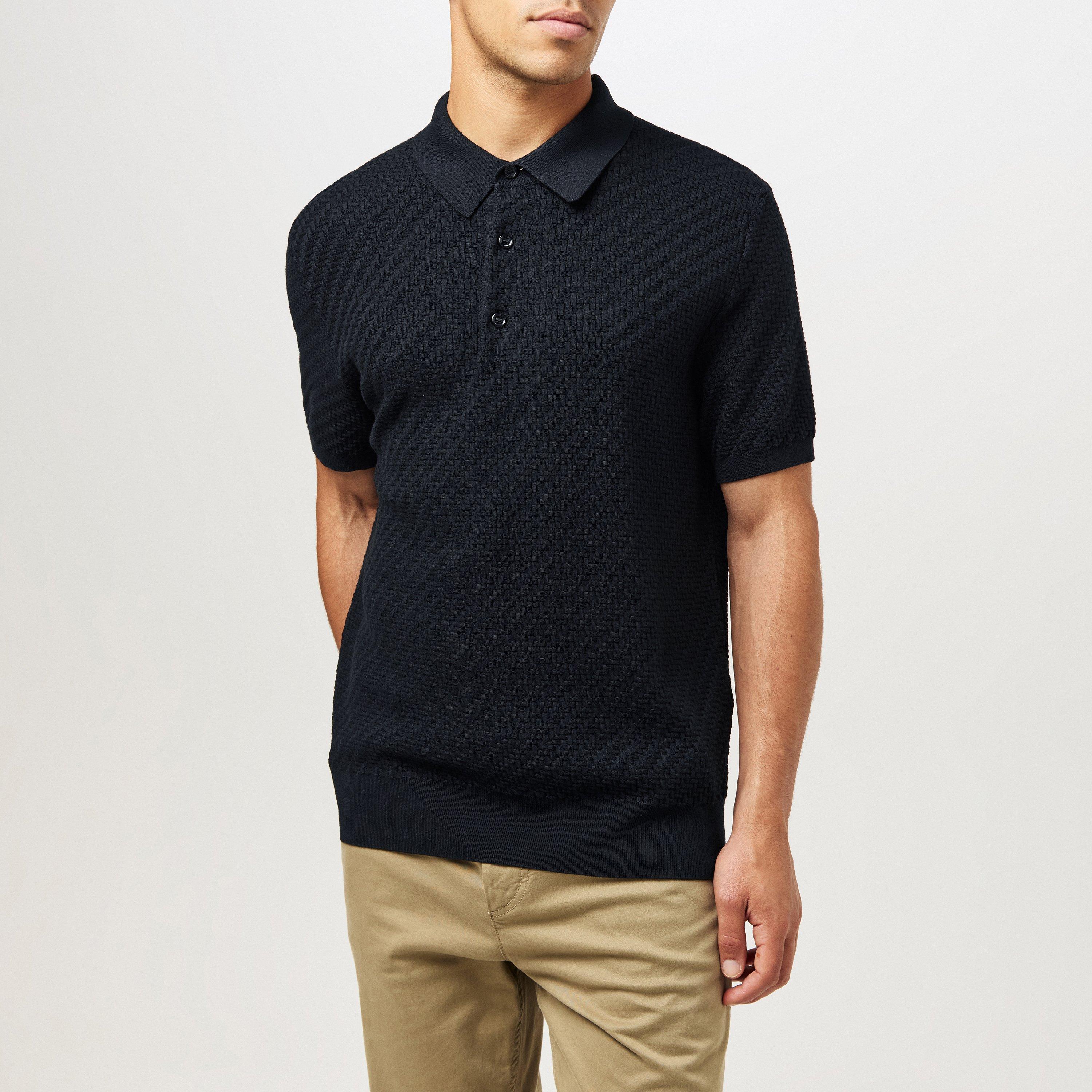 Black - Brioni - Men's Knitted Short-Sleeve Polo Shirt - 3