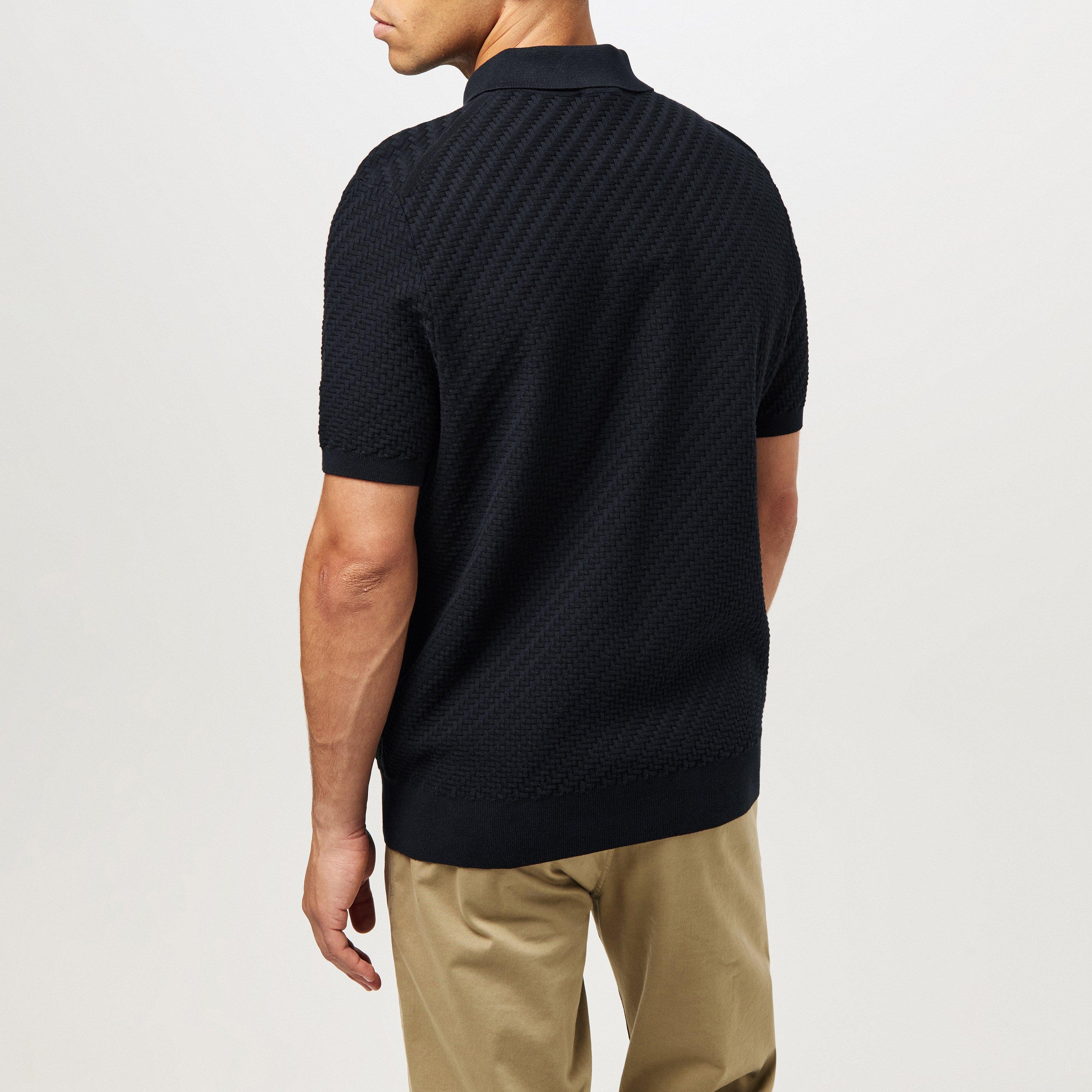 Black - Brioni - Men's Knitted Short-Sleeve Polo Shirt - 4