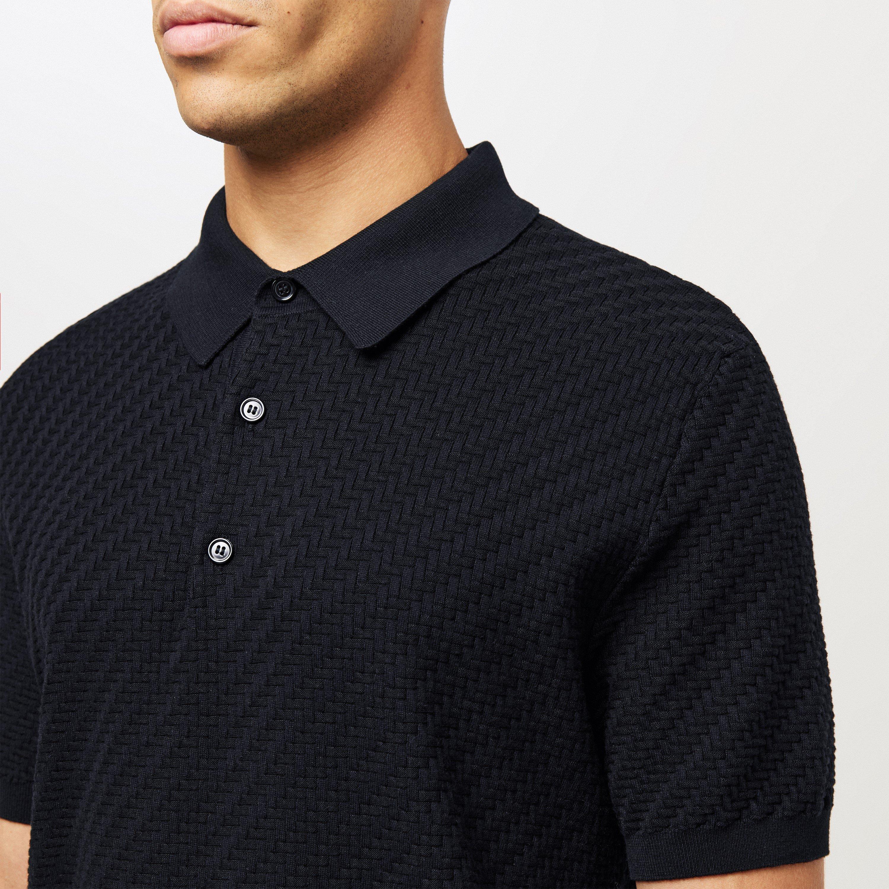 Black - Brioni - Men's Knitted Short-Sleeve Polo Shirt - 5