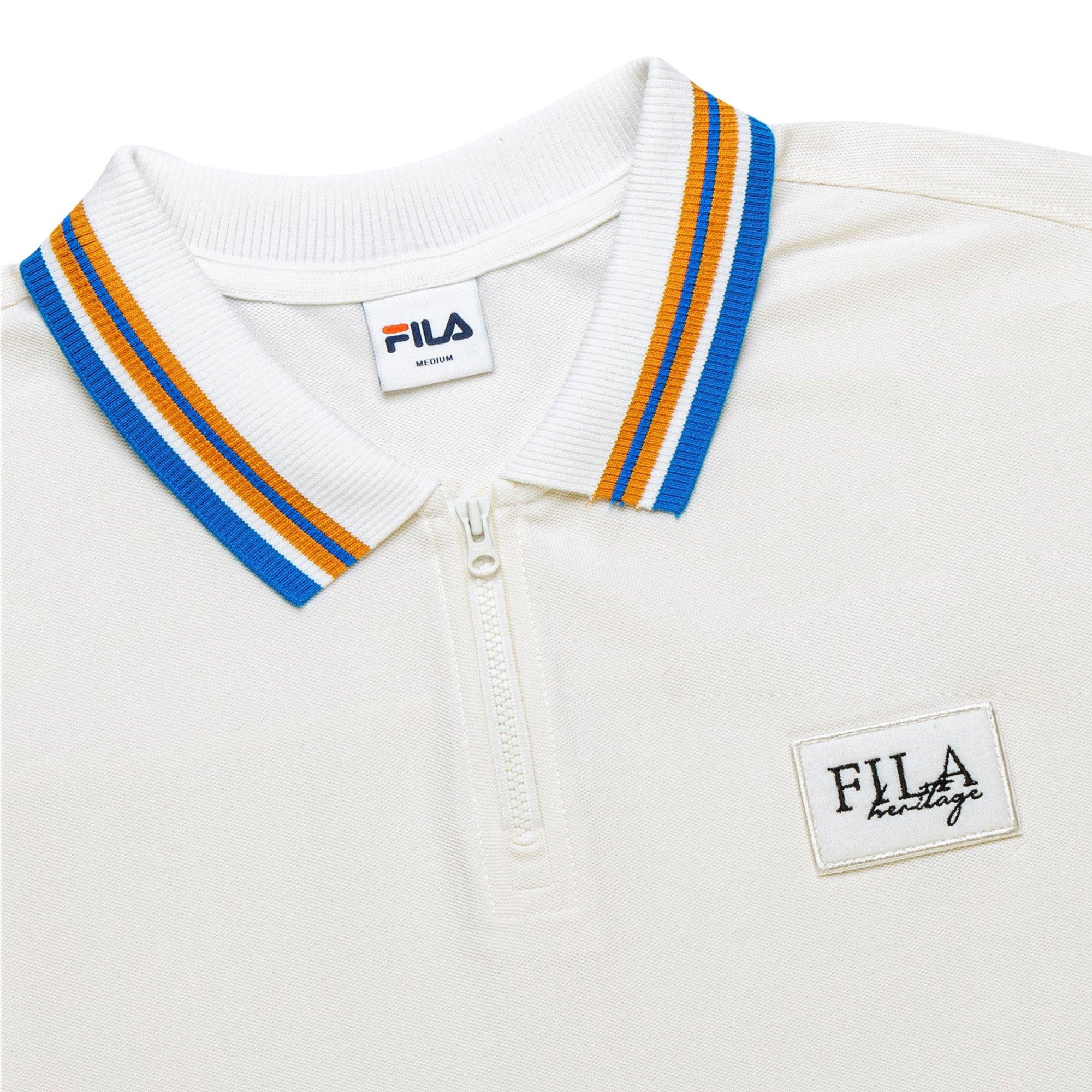 OFF WHITE - Fila - Zipped Short Sleeve Polo Shirt - 3
