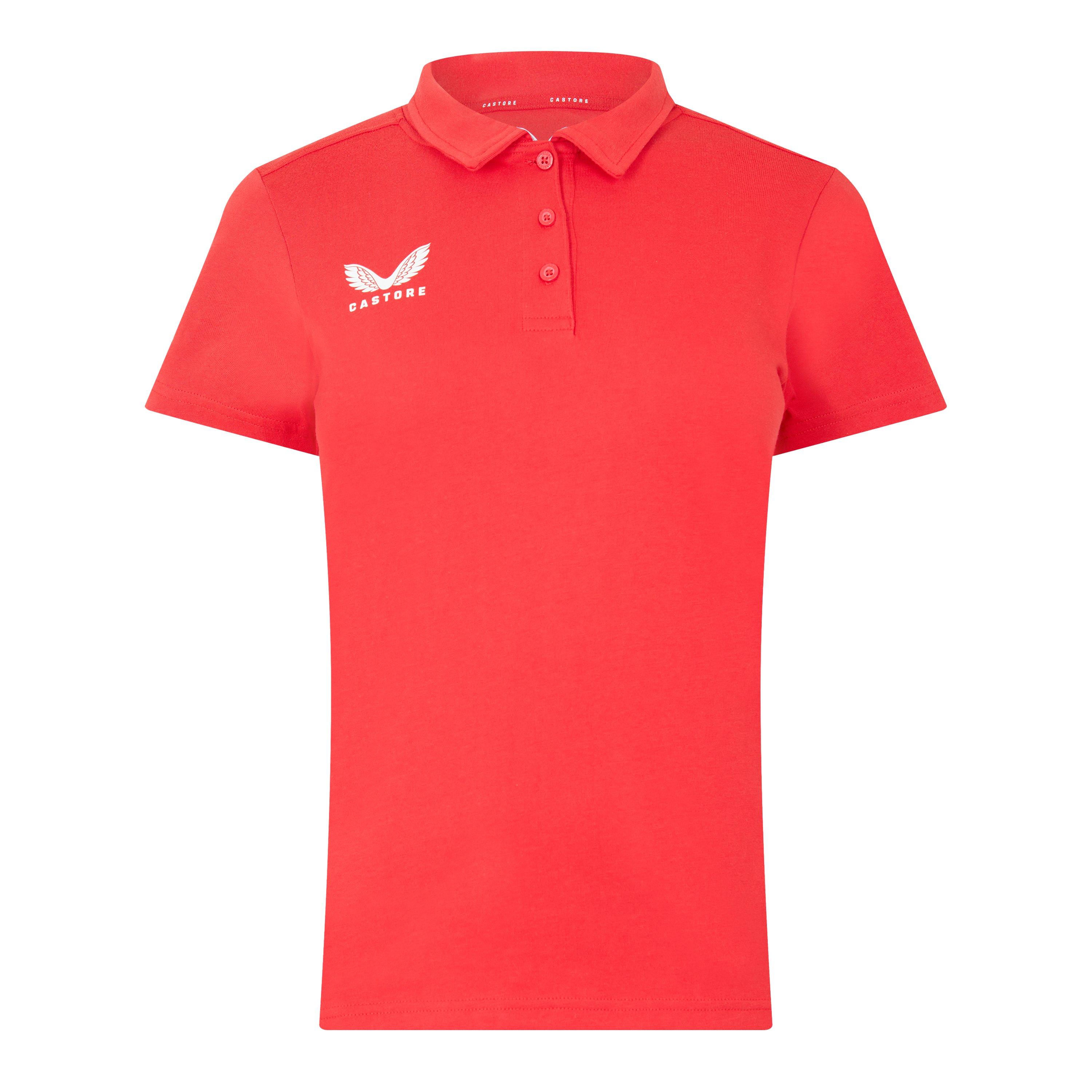 Castore Women's Short Sleeve Polo Shirt - True Red - 8 (XS)