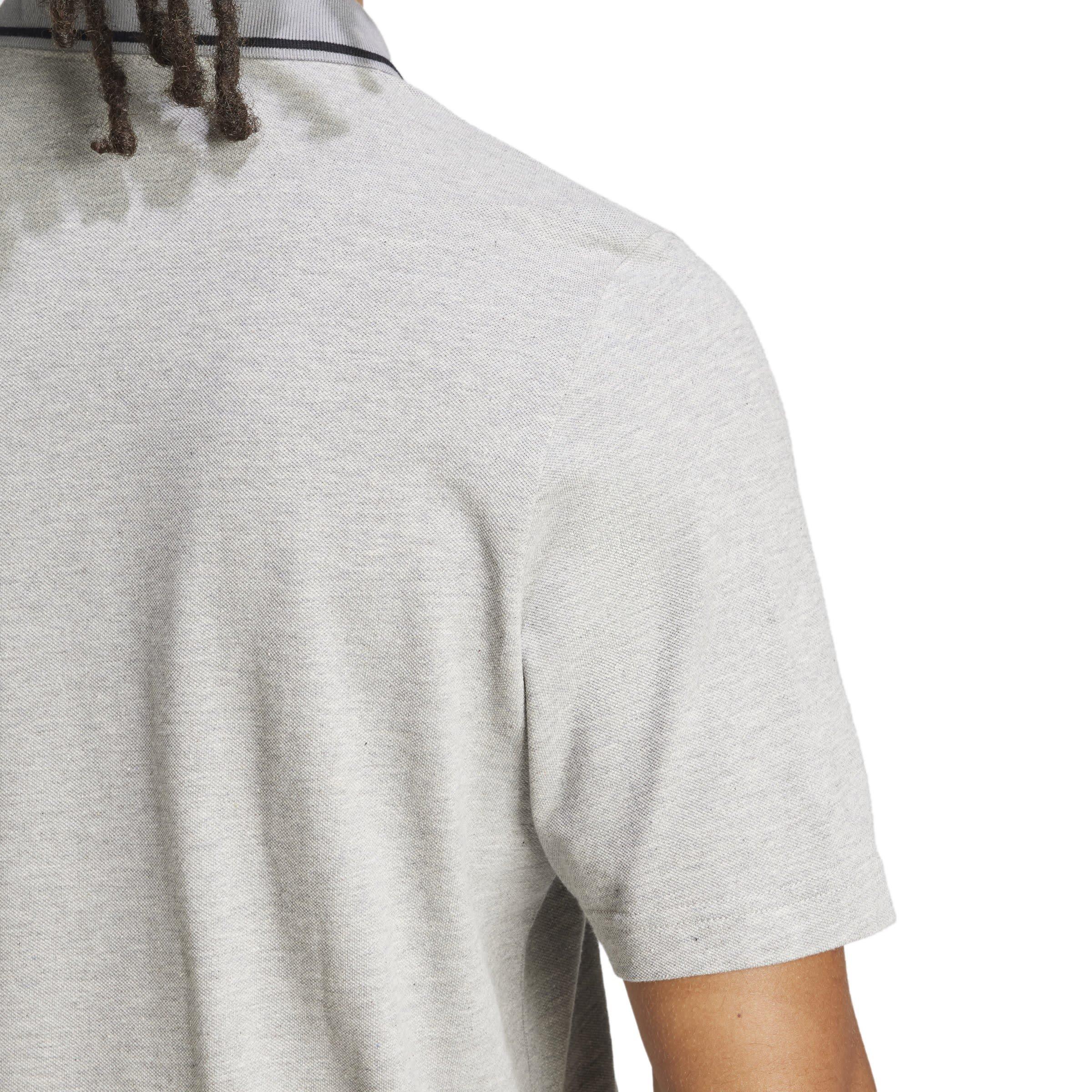 Grey - adidas - Essentials Small Logo Piqué Polo Shirt Mens - 6