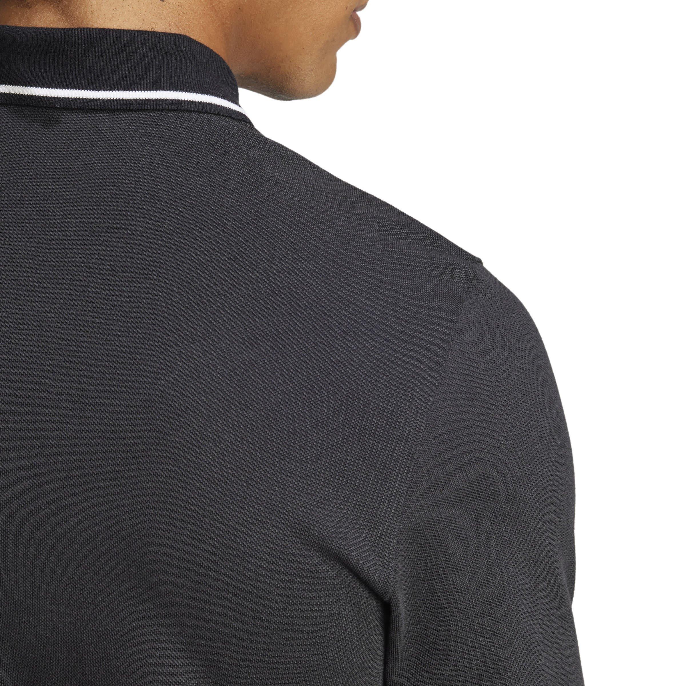 Black/White - adidas - Essentials Small Logo Piqué Polo Shirt Mens - 6