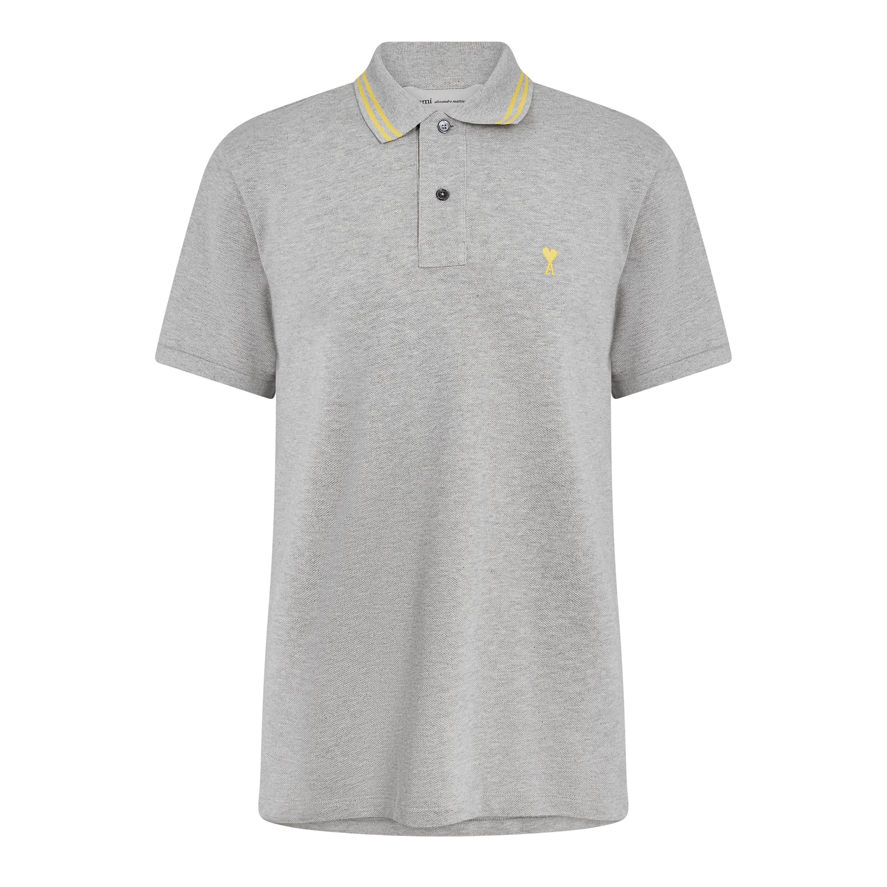 Grey - Ami Paris - Men's Short Sleeve Polo Shirt - 1