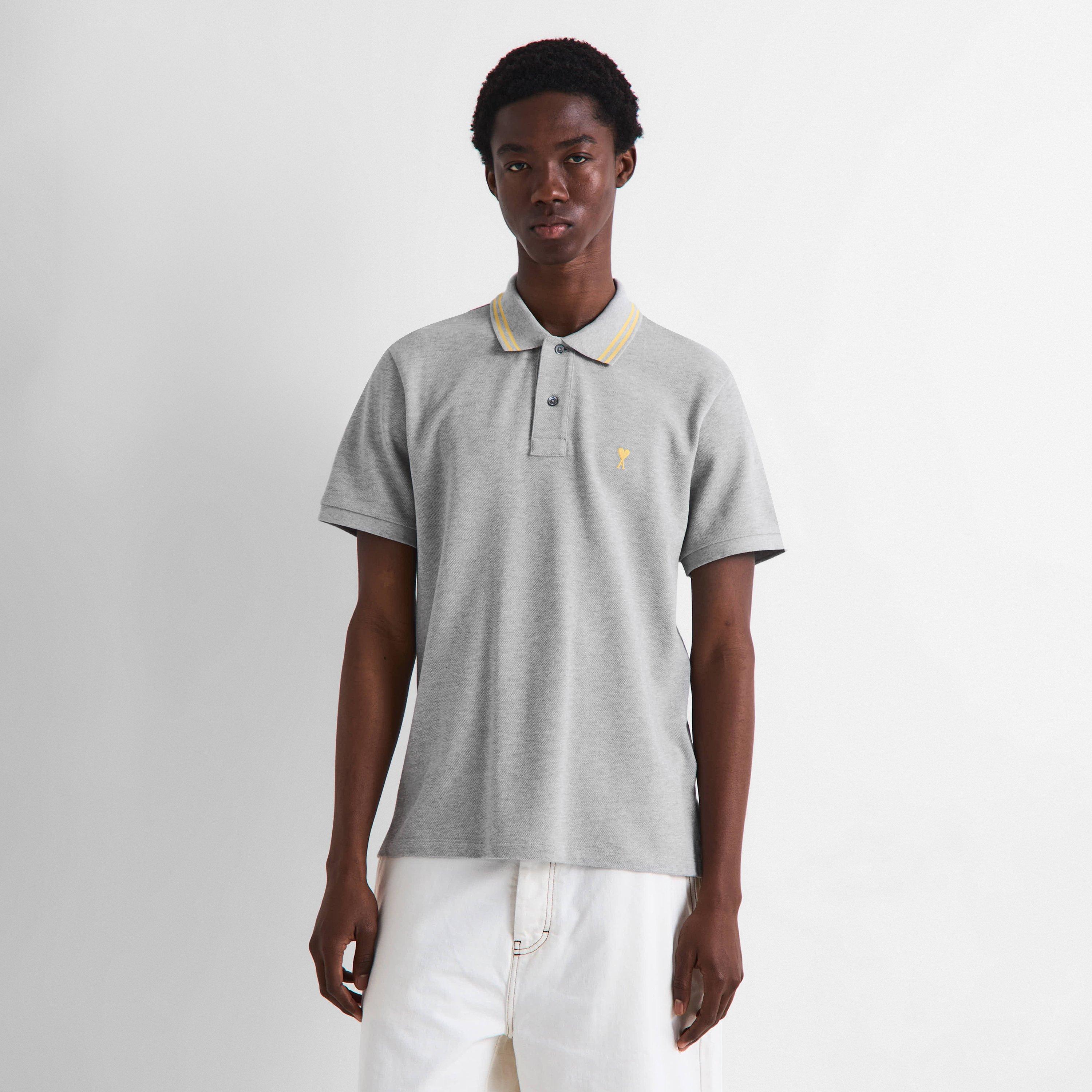 Grey - Ami Paris - Men's Short Sleeve Polo Shirt - 3