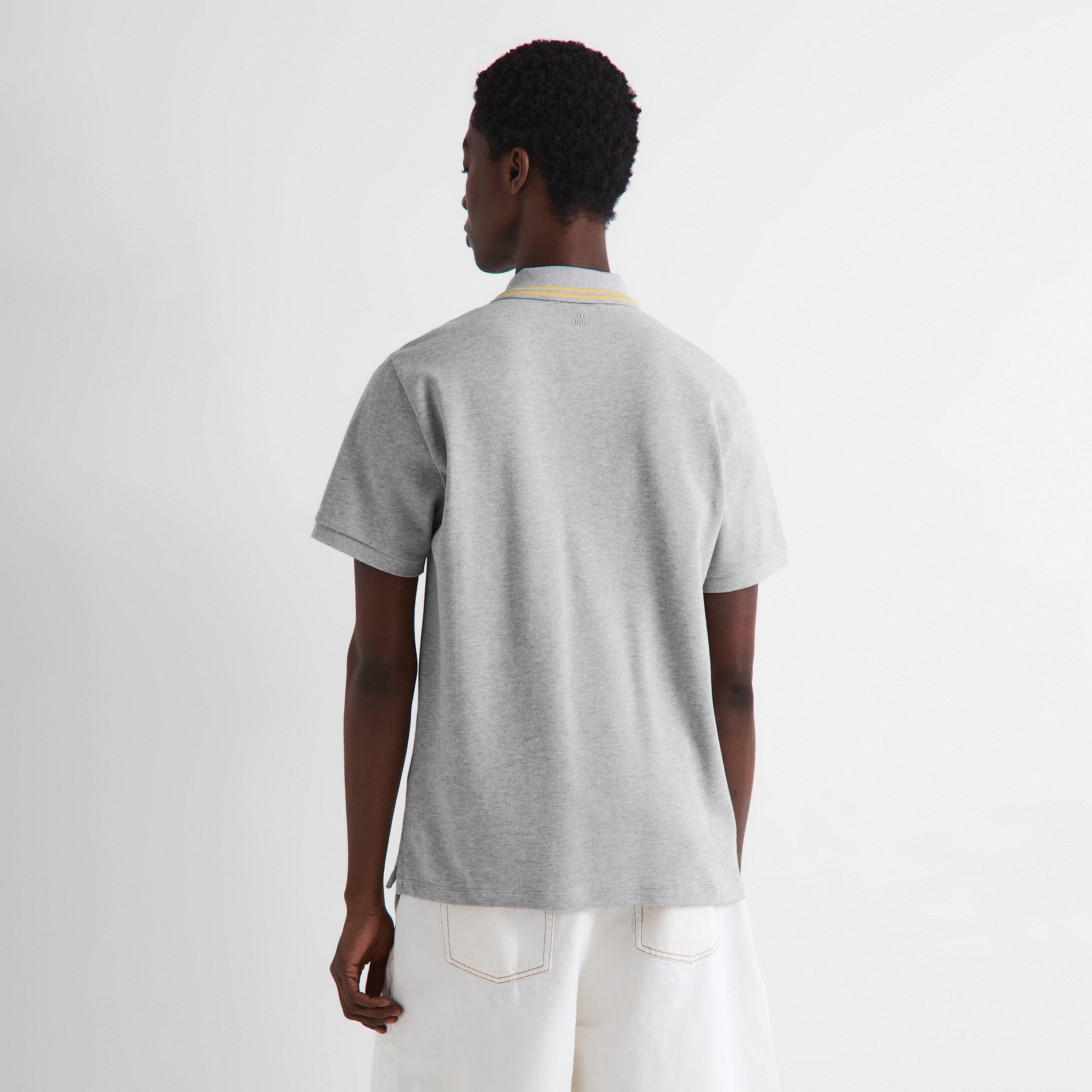 Grey - Ami Paris - Men's Short Sleeve Polo Shirt - 4