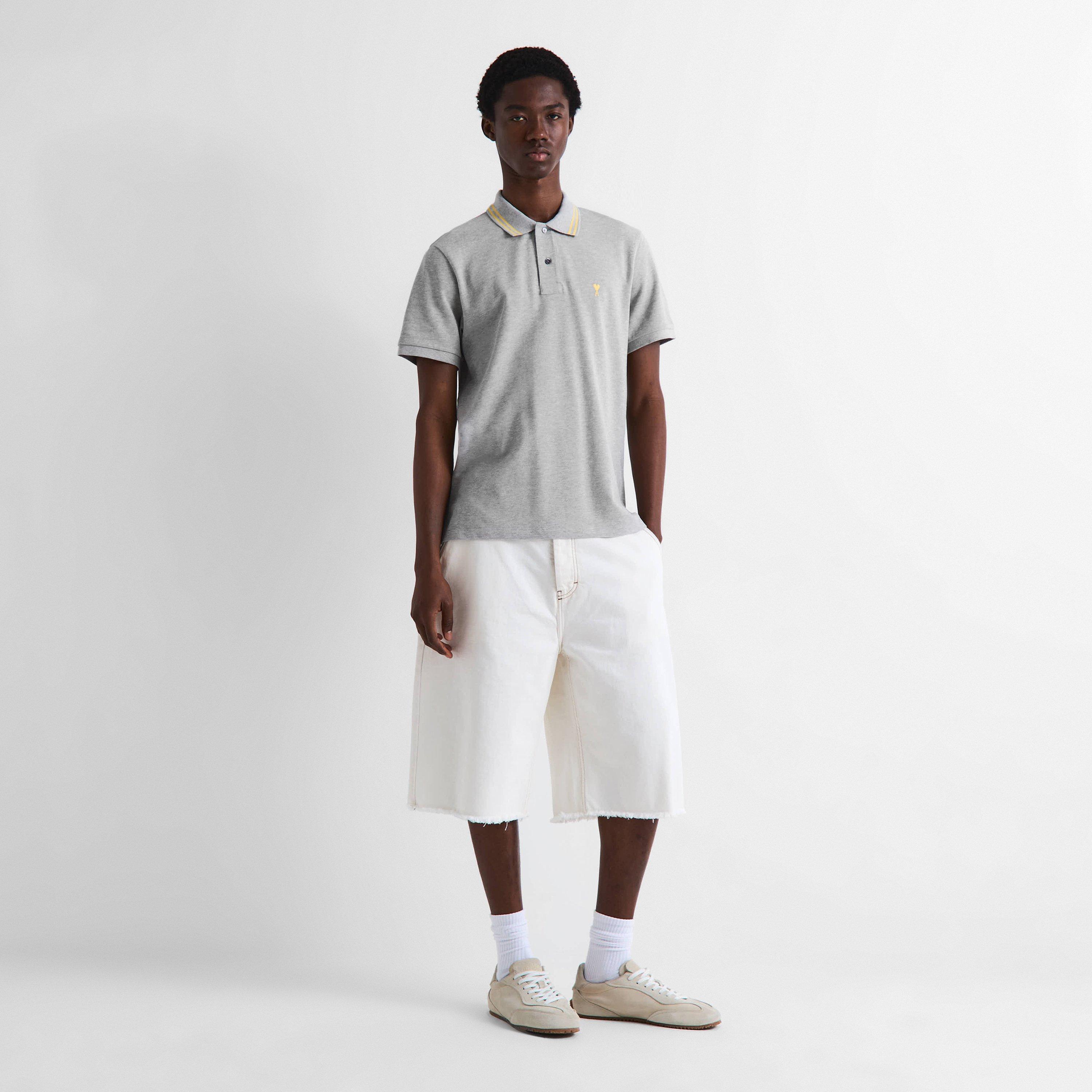 Grey - Ami Paris - Men's Short Sleeve Polo Shirt - 6