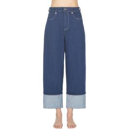 Emporio Armani Wide Leg Turn Up Jeans
