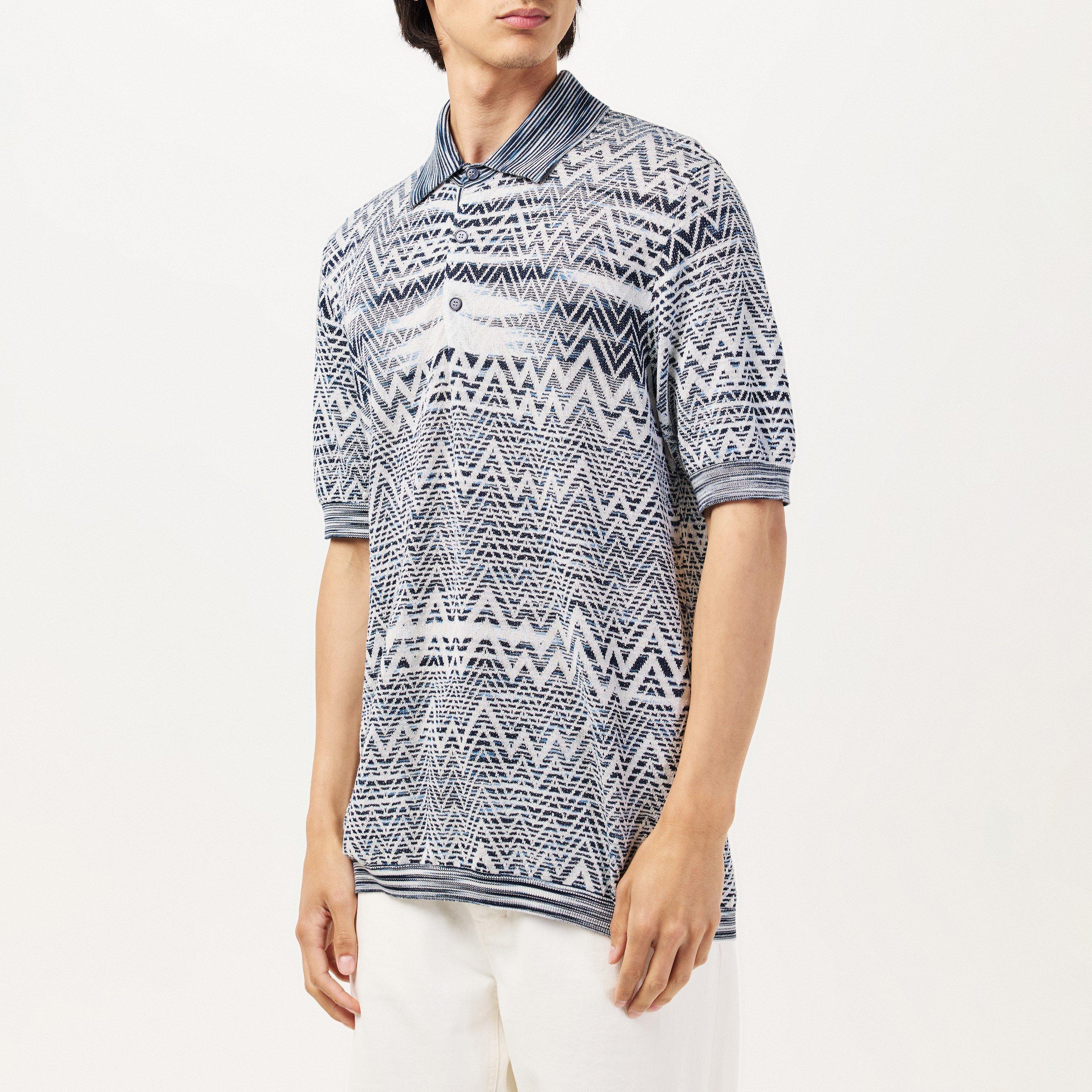 Gradient Blu - Missoni - Short-Sleeve Polo Shirt - 3