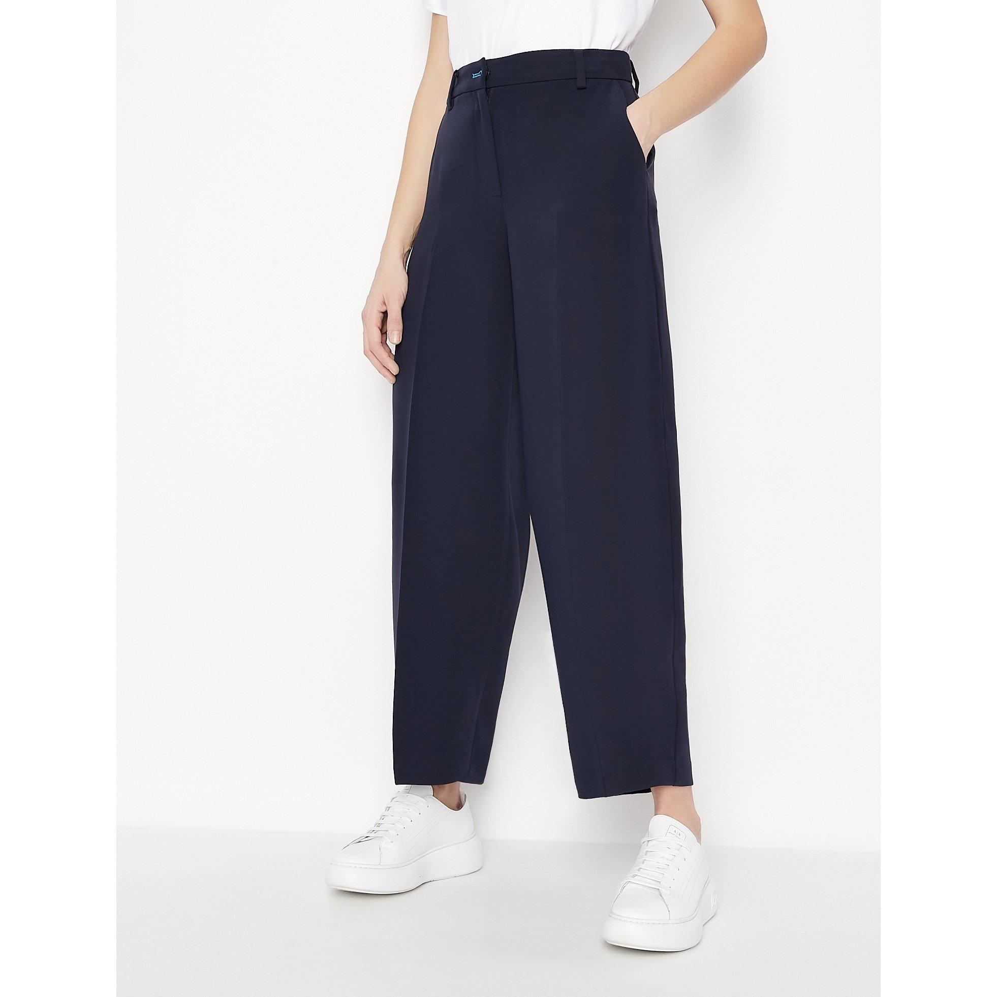 Armani Exchange Women's Straight Leg Trouser - Blueberry Jelly - 6 (2XS)