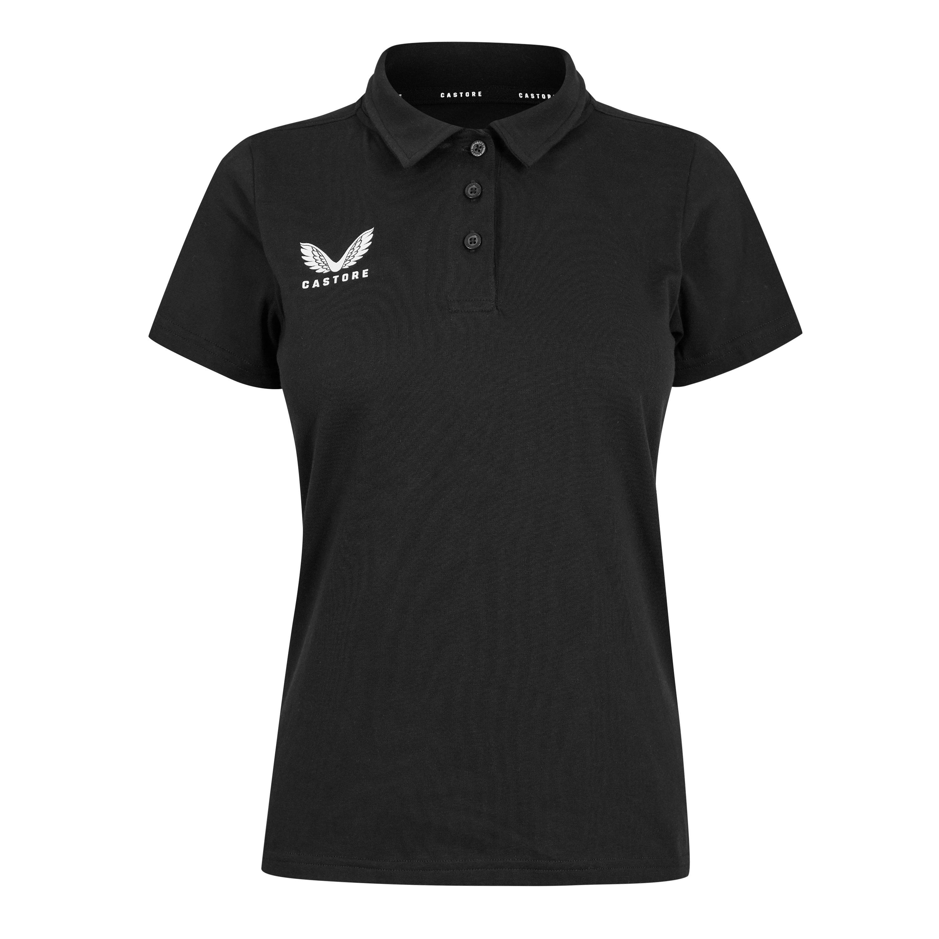 Castore Women's Short Sleeve Polo Shirt - Caviar Black - 8 (XS)
