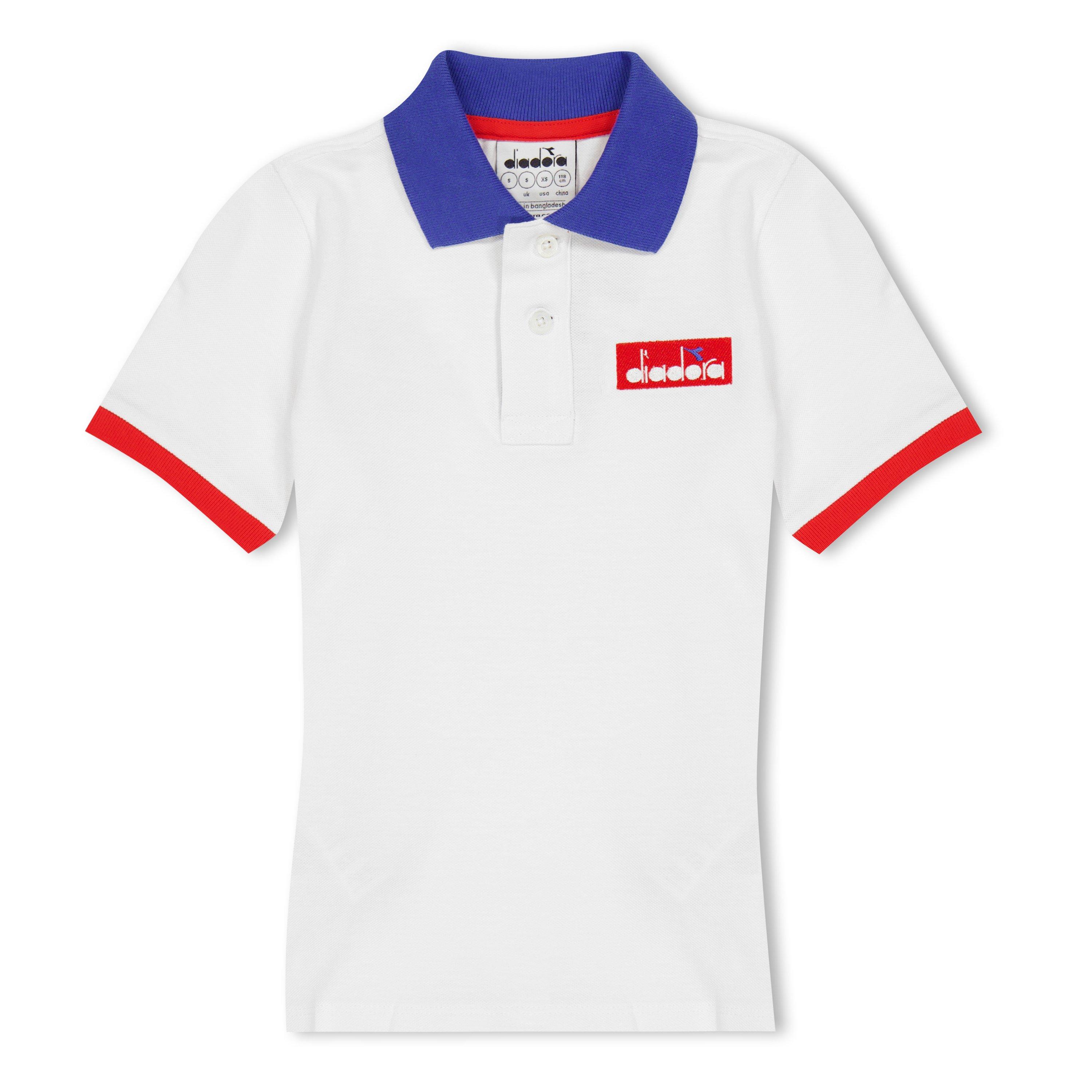 Diadora  Kids ' Jb Polo 5 Palle Short Sleeve Polo Shirt - White - 13 (XL)