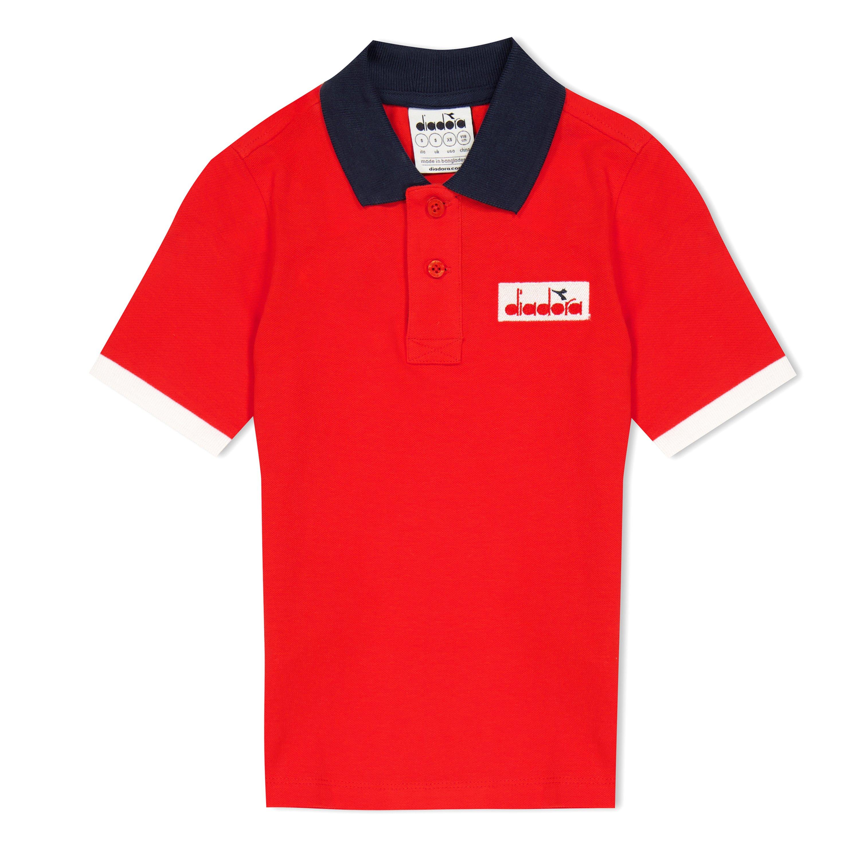 Diadora  Kids ' Jb Polo 5 Palle Short Sleeve Polo Shirt - Red - 13 (XL)