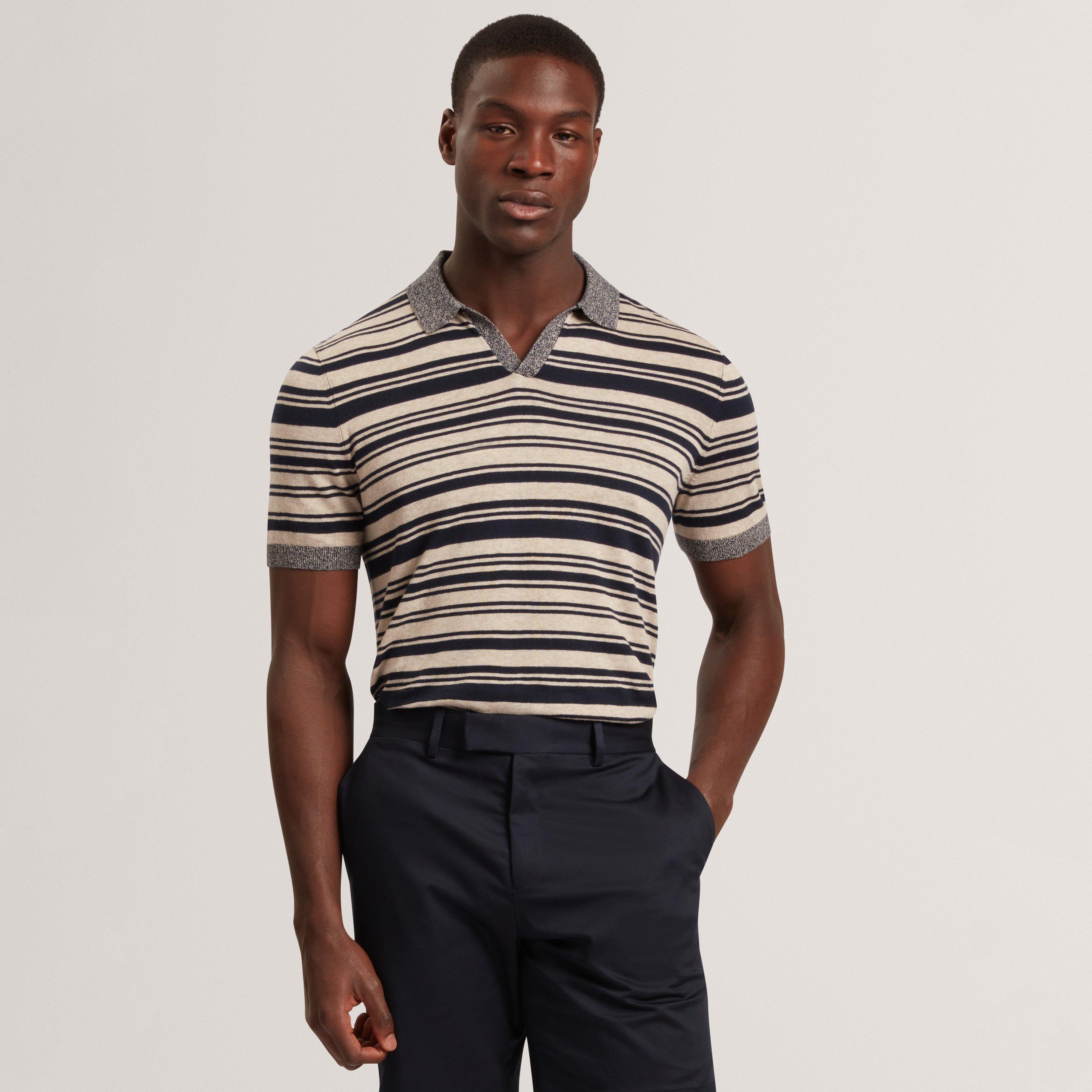 Navy - Ted Baker - Ted LinBlnd StrpPolo Sn62 - 2