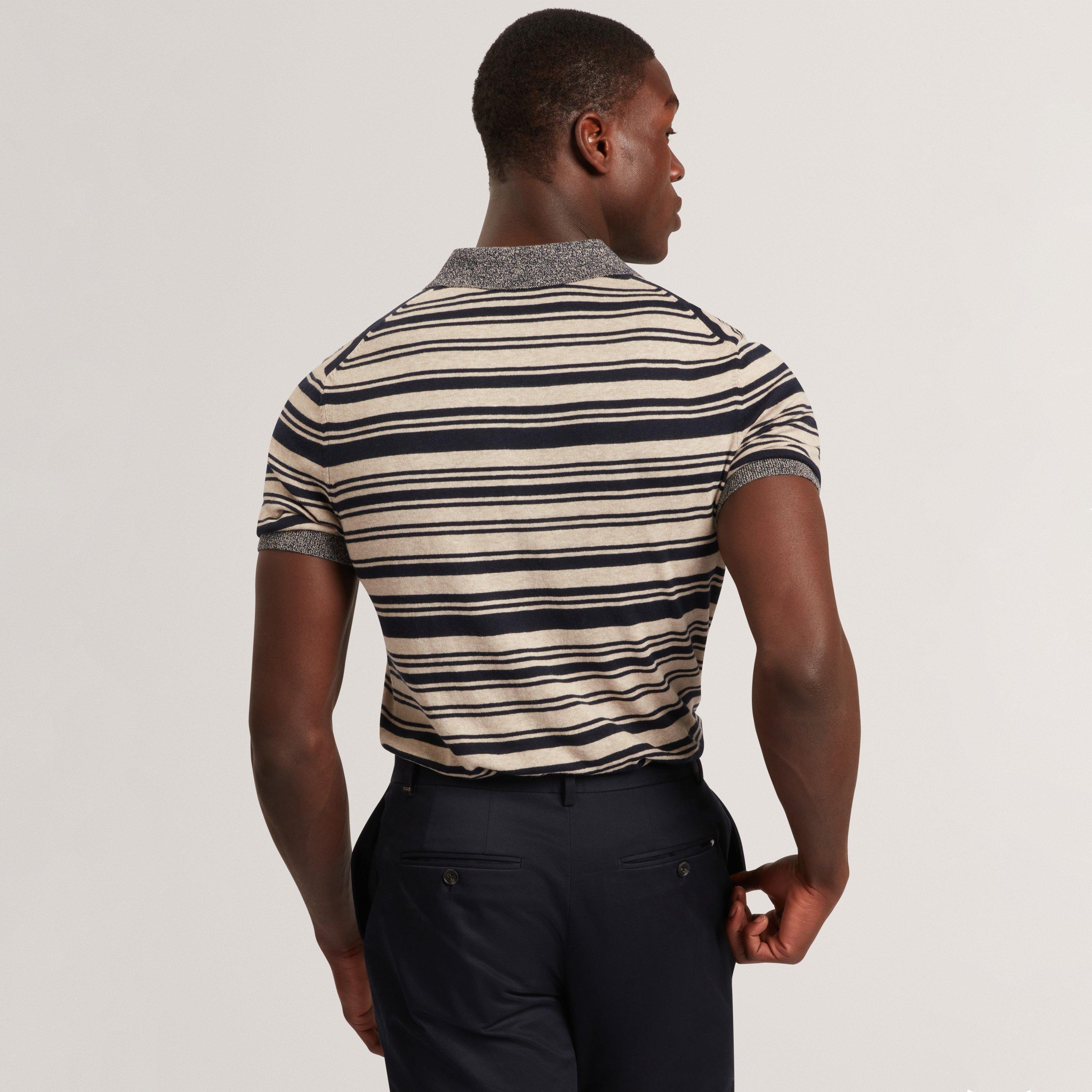 Navy - Ted Baker - Ted LinBlnd StrpPolo Sn62 - 3