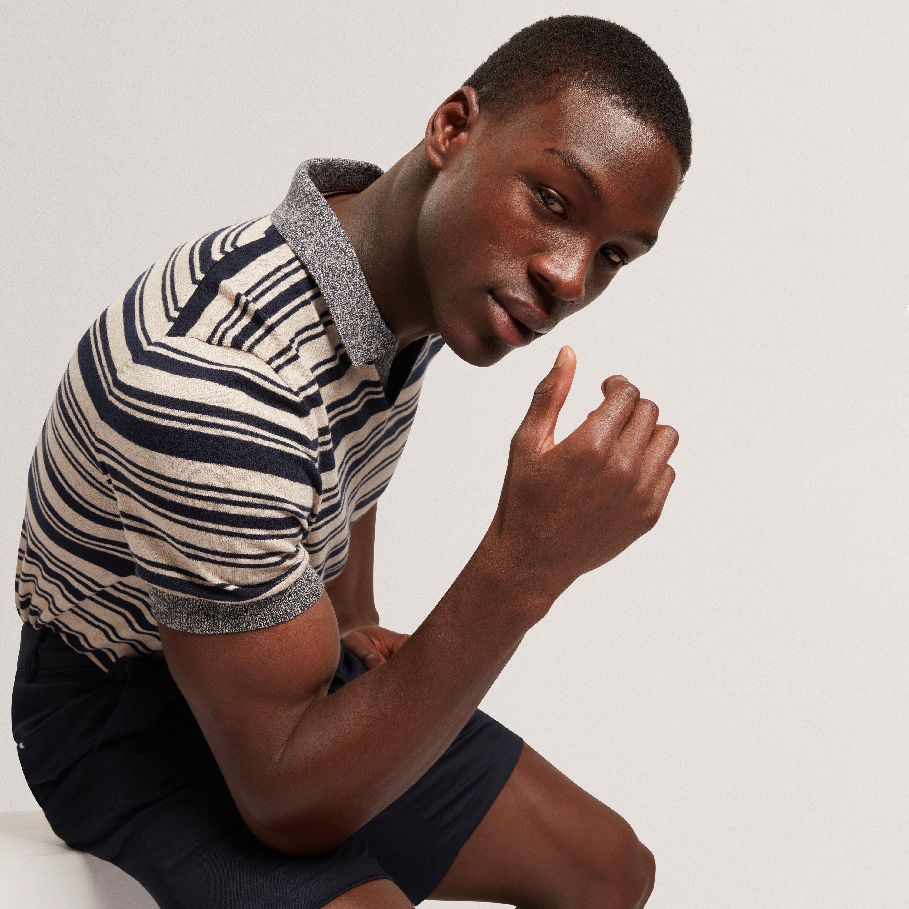 Navy - Ted Baker - Ted LinBlnd StrpPolo Sn62 - 4