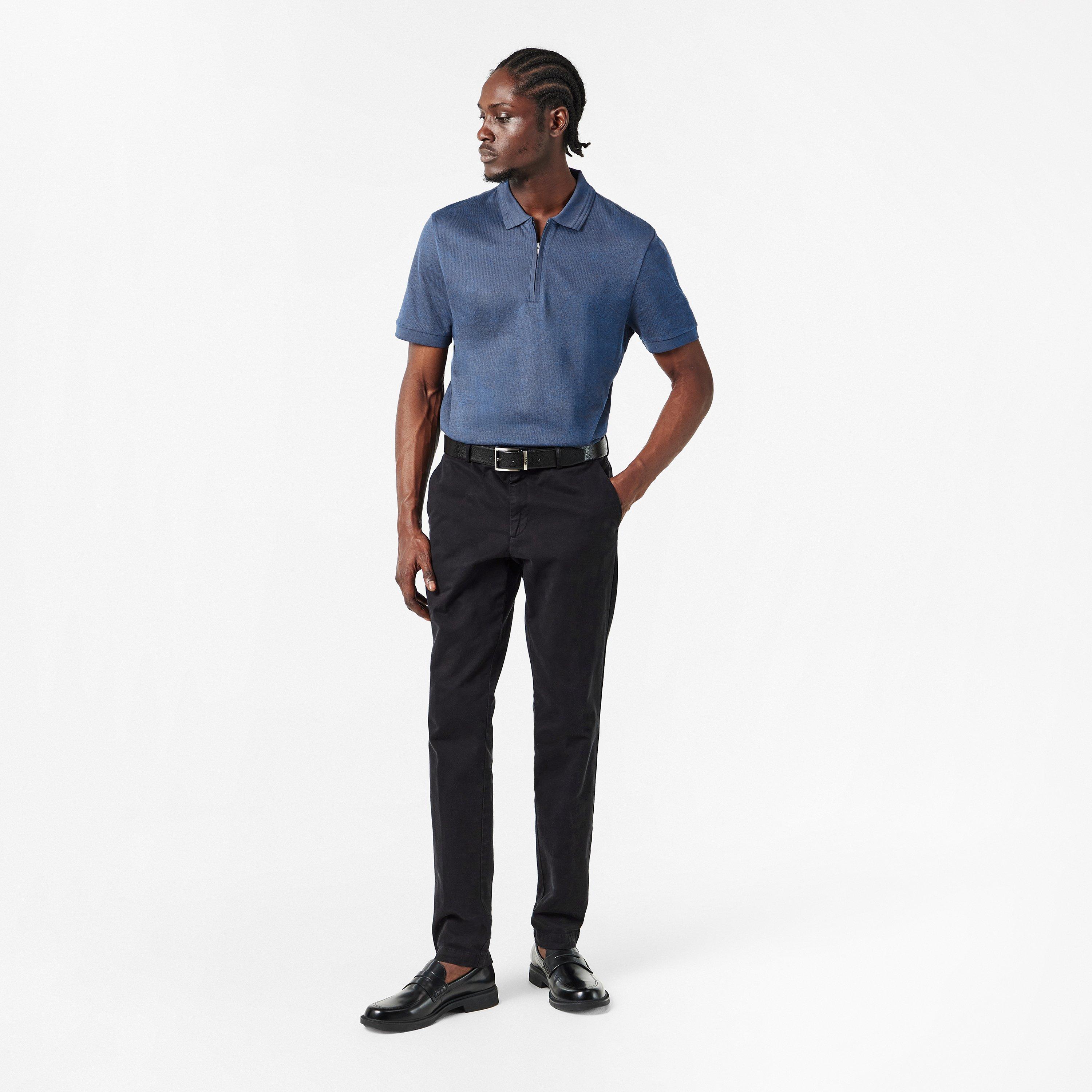 Open Blue 468 - Boss - Mens BOSS BLACK Paras Short Sleeve Modern Polo Shirt - 6