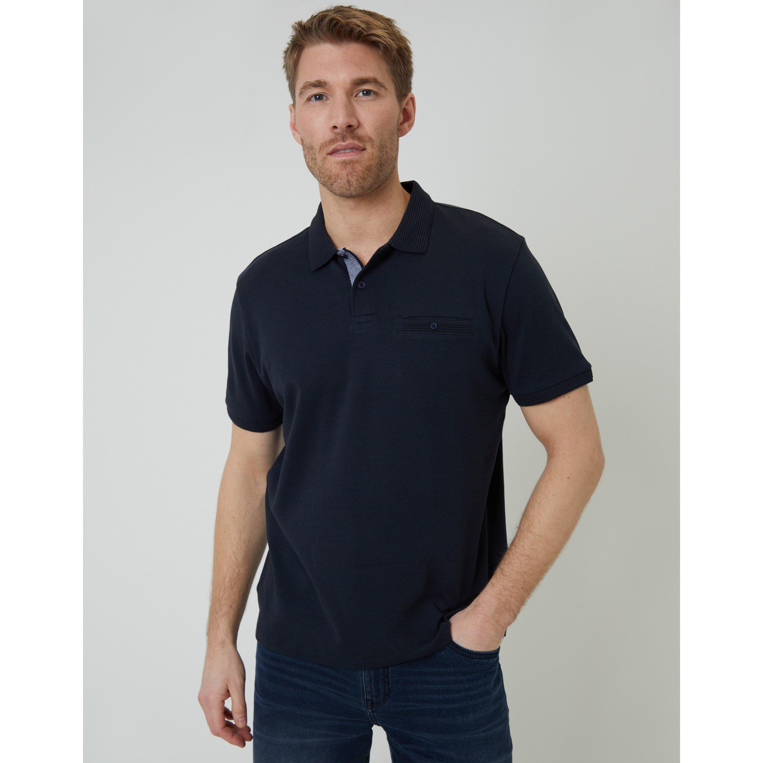 Threadbare Men's Tb Otto Short-Sleeve Polo Shirt - Navy - Medium