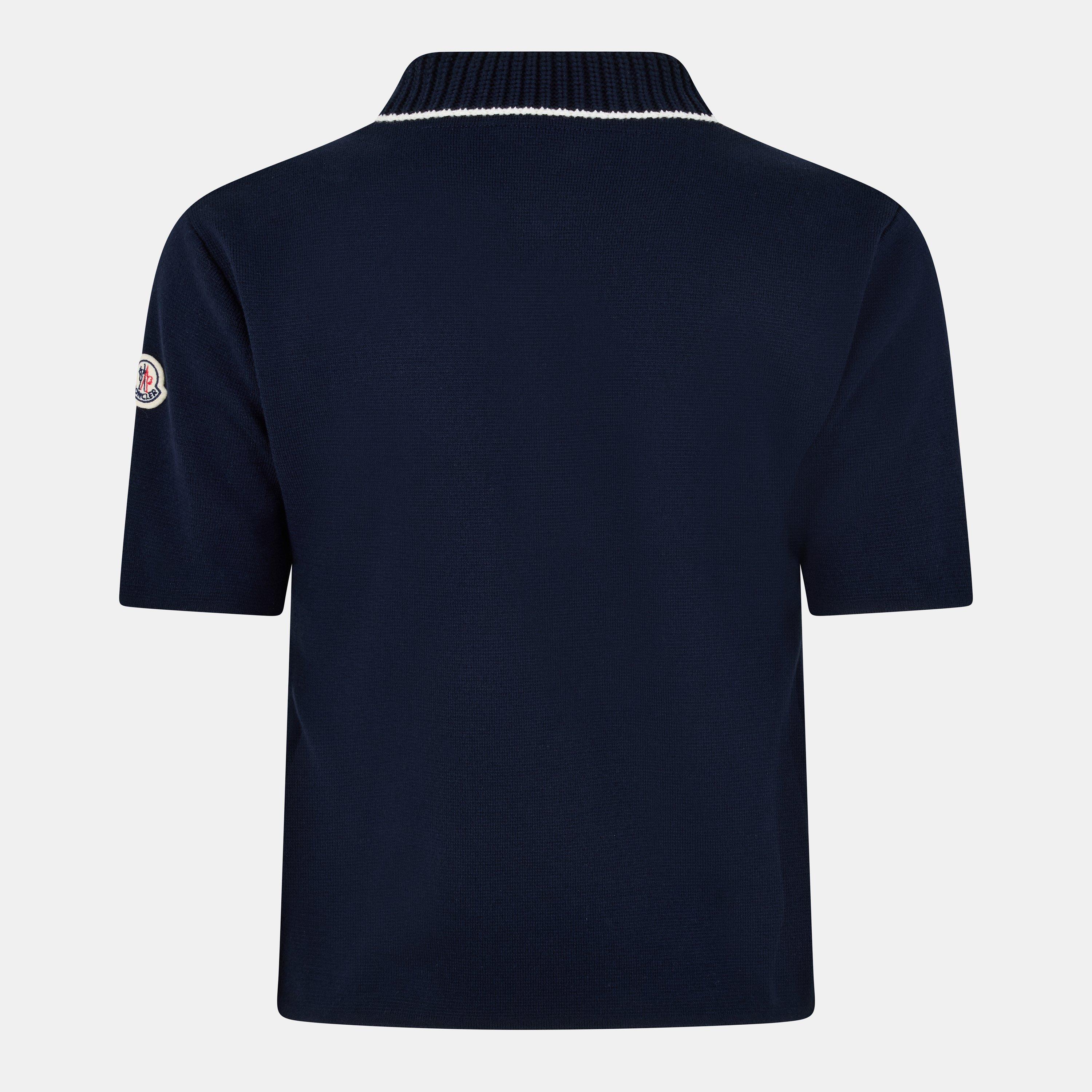 Navy 742 - Moncler - Women's Short-Sleeve Polo Shirt - 2