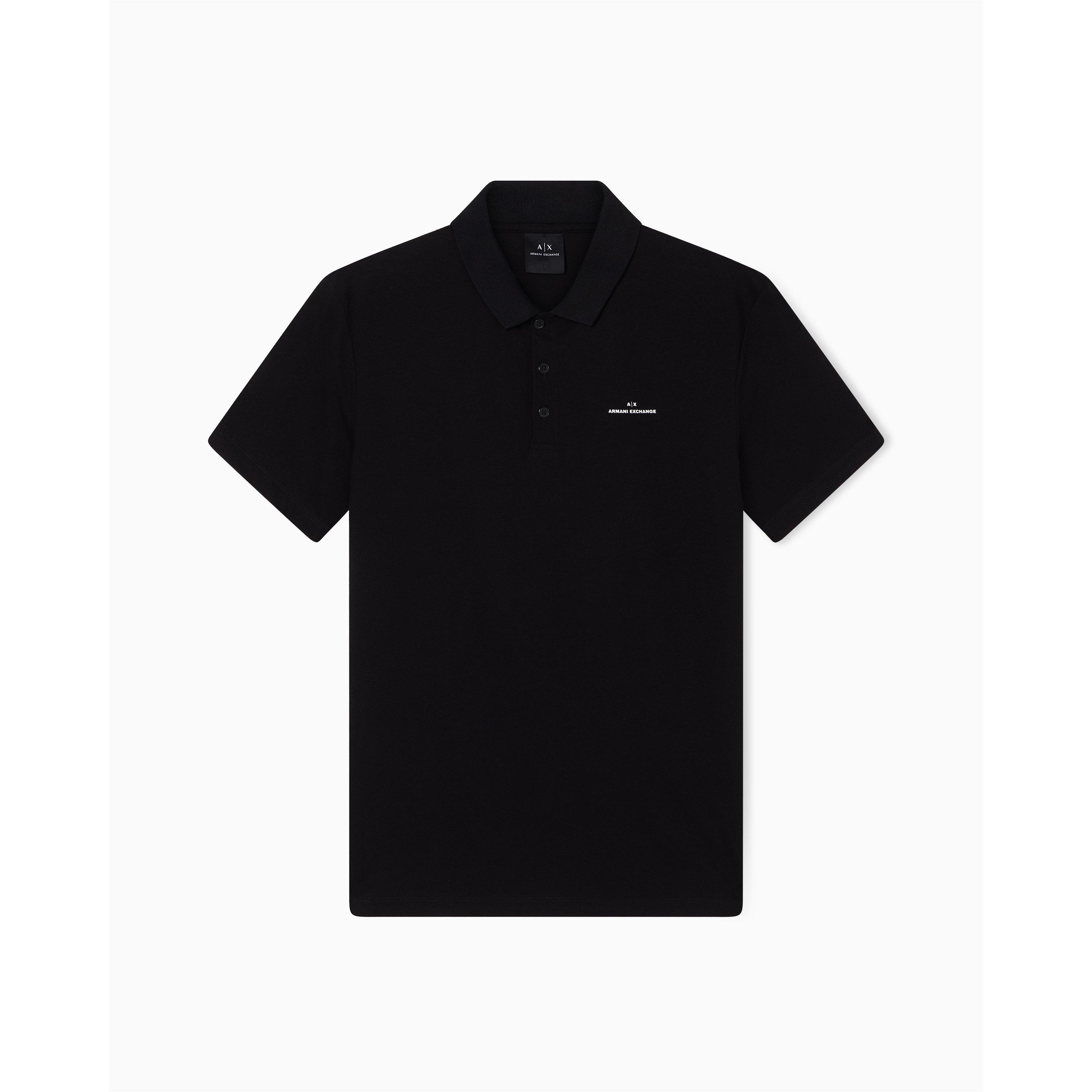 Armani Exchange Men's Short-Sleeve Polo Shirt - Black Uc001 - 2XL