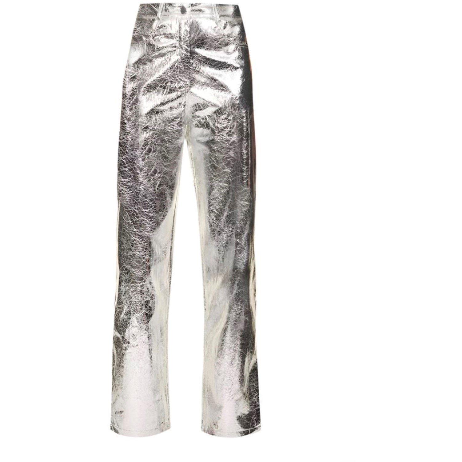 AmyLynn Women's Lupe Straight Leg Trousers - Silver