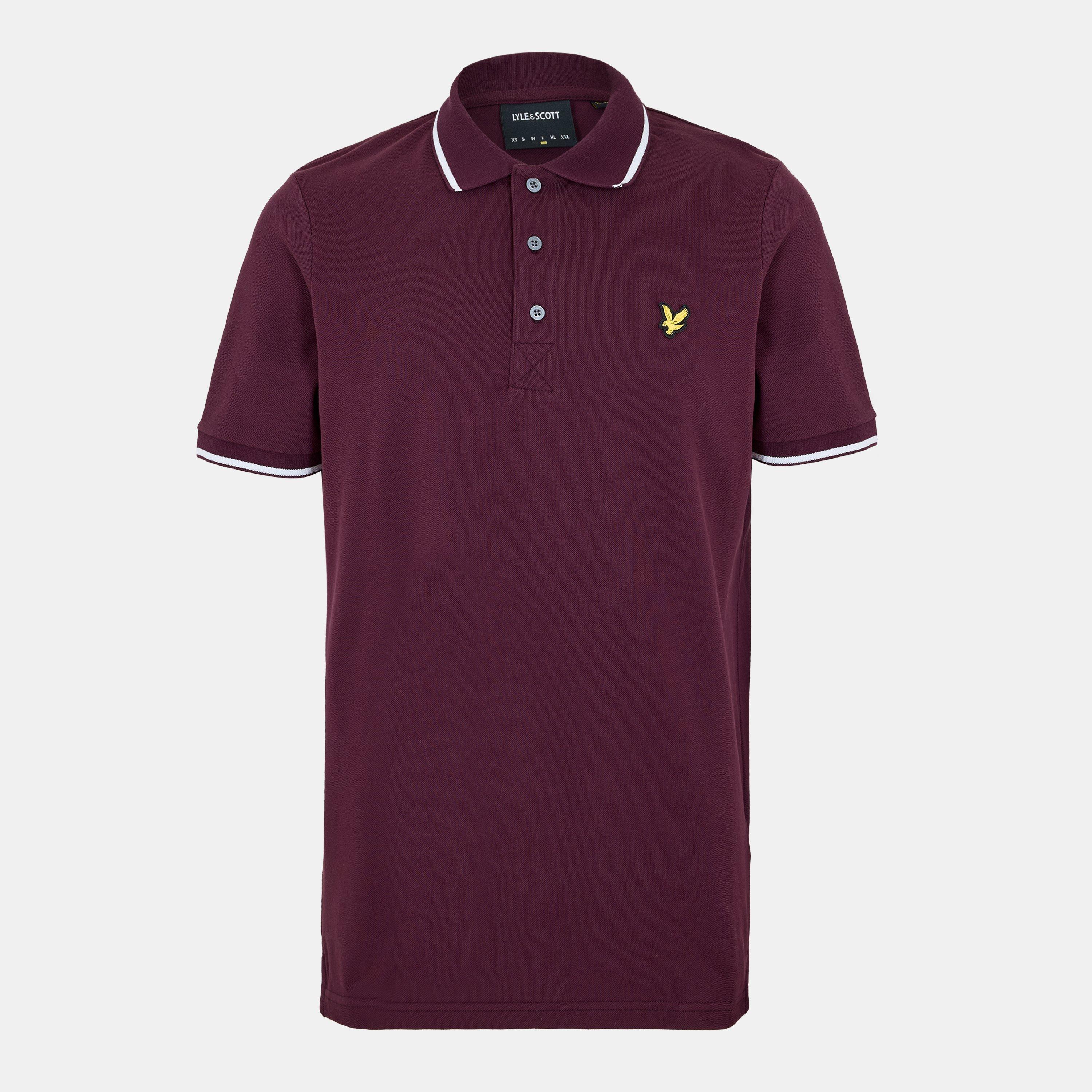 Lyle And Scott Men's Tipped Short Sleeve Polo Shirt - Burgundy W295 - S