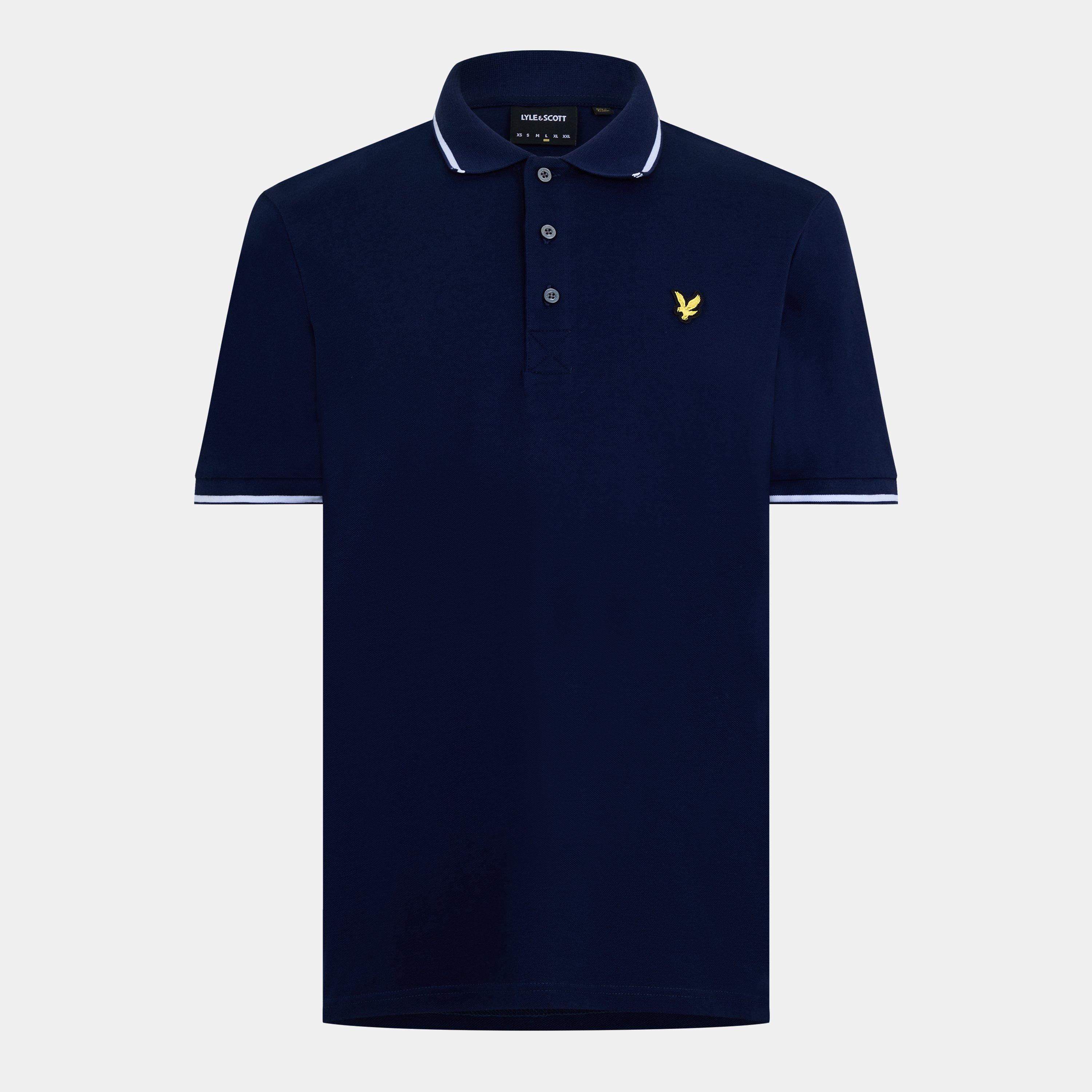Lyle And Scott Men's Tipped Short Sleeve Polo Shirt - Navy Z661 - 2XL