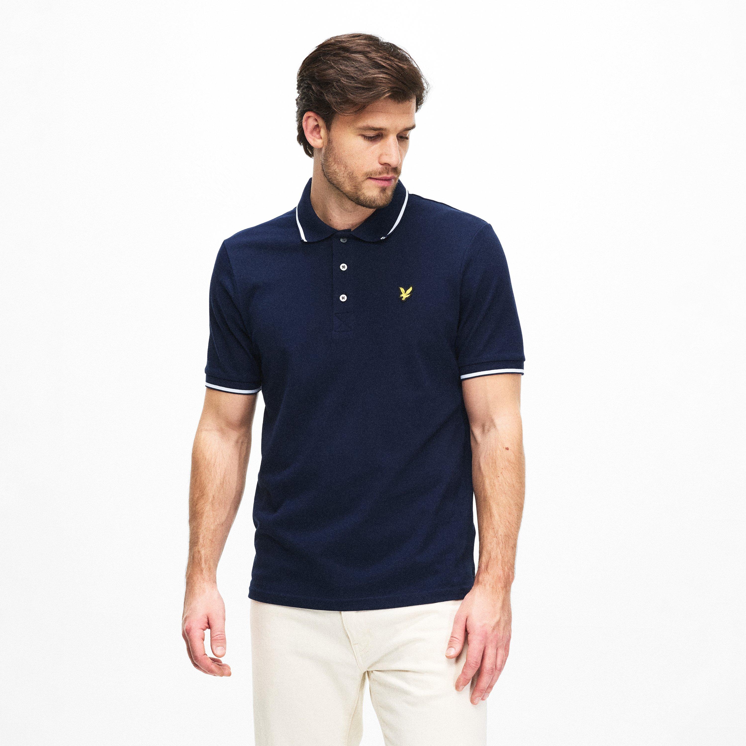 Navy Z661 - Lyle and Scott - Men's Tipped Short Sleeve Polo Shirt - 3