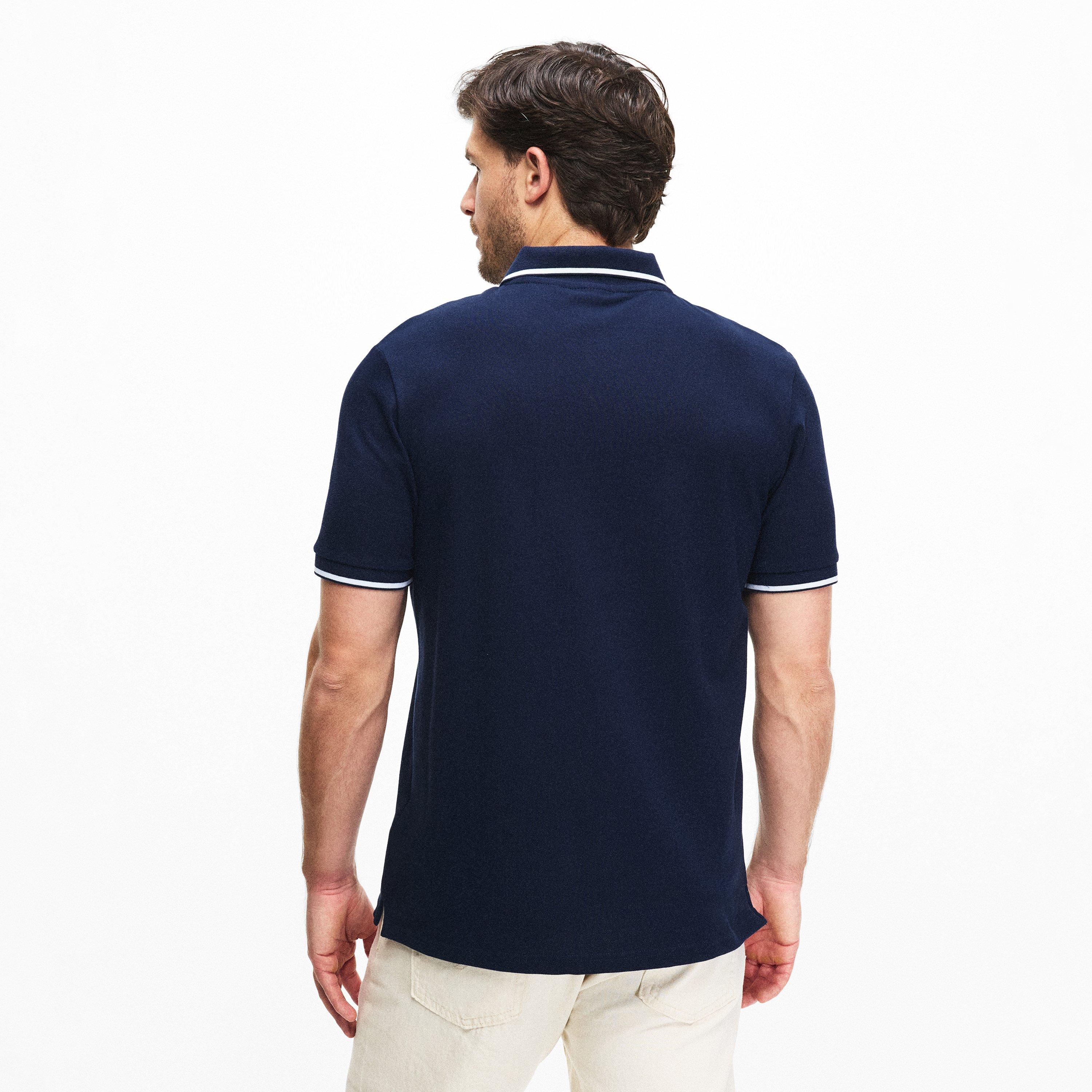Navy Z661 - Lyle and Scott - Men's Tipped Short Sleeve Polo Shirt - 4