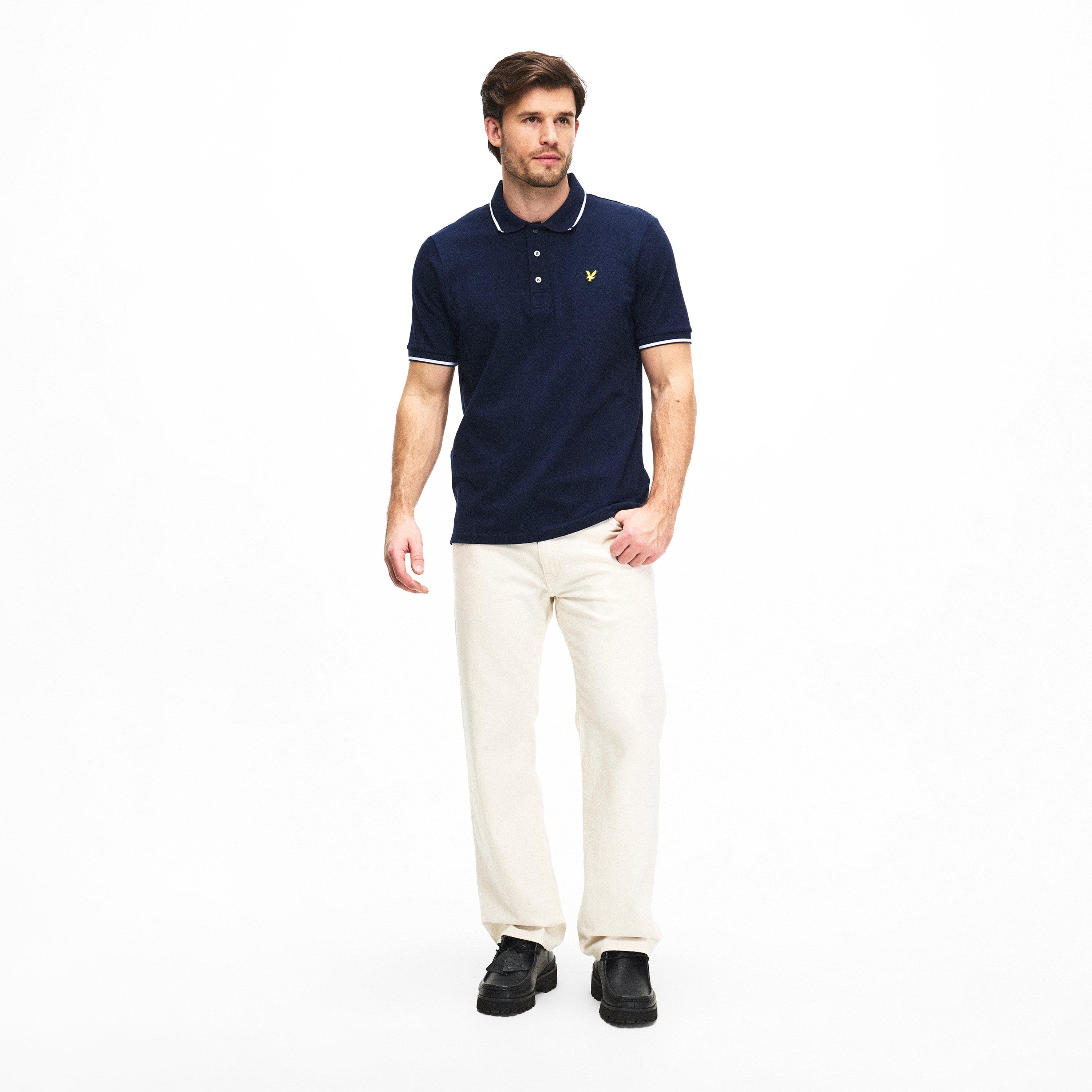 Navy Z661 - Lyle and Scott - Men's Tipped Short Sleeve Polo Shirt - 6