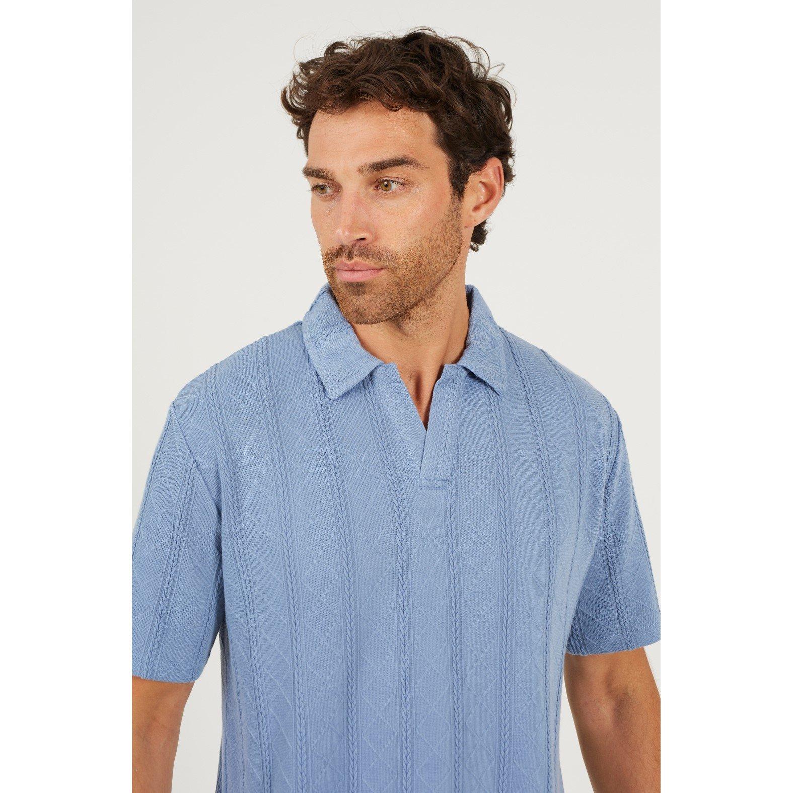 Slate Blue - Brave Soul - Neck Polo - 4