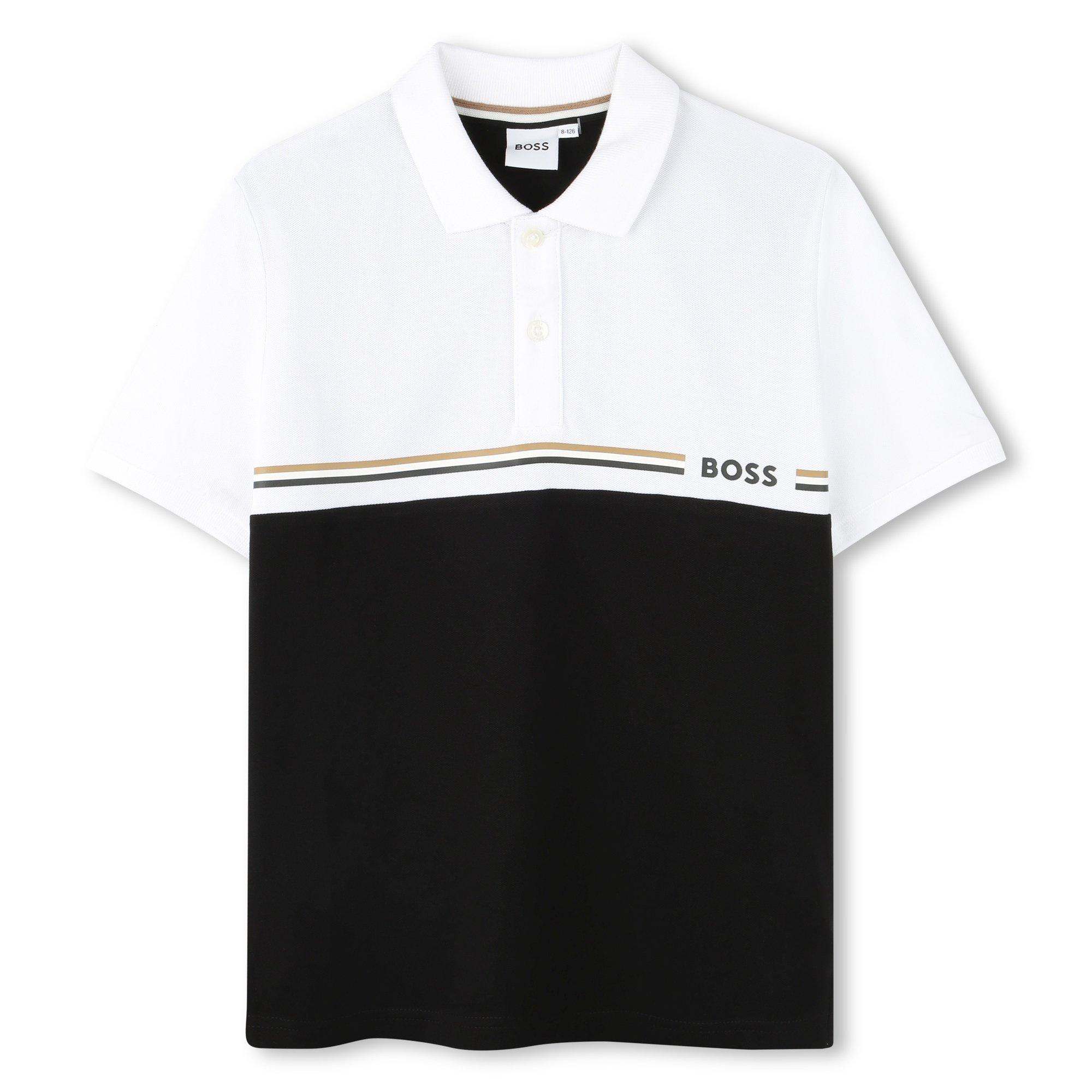 Boss  Black Kids' Pique Polo Shirt - 12Y