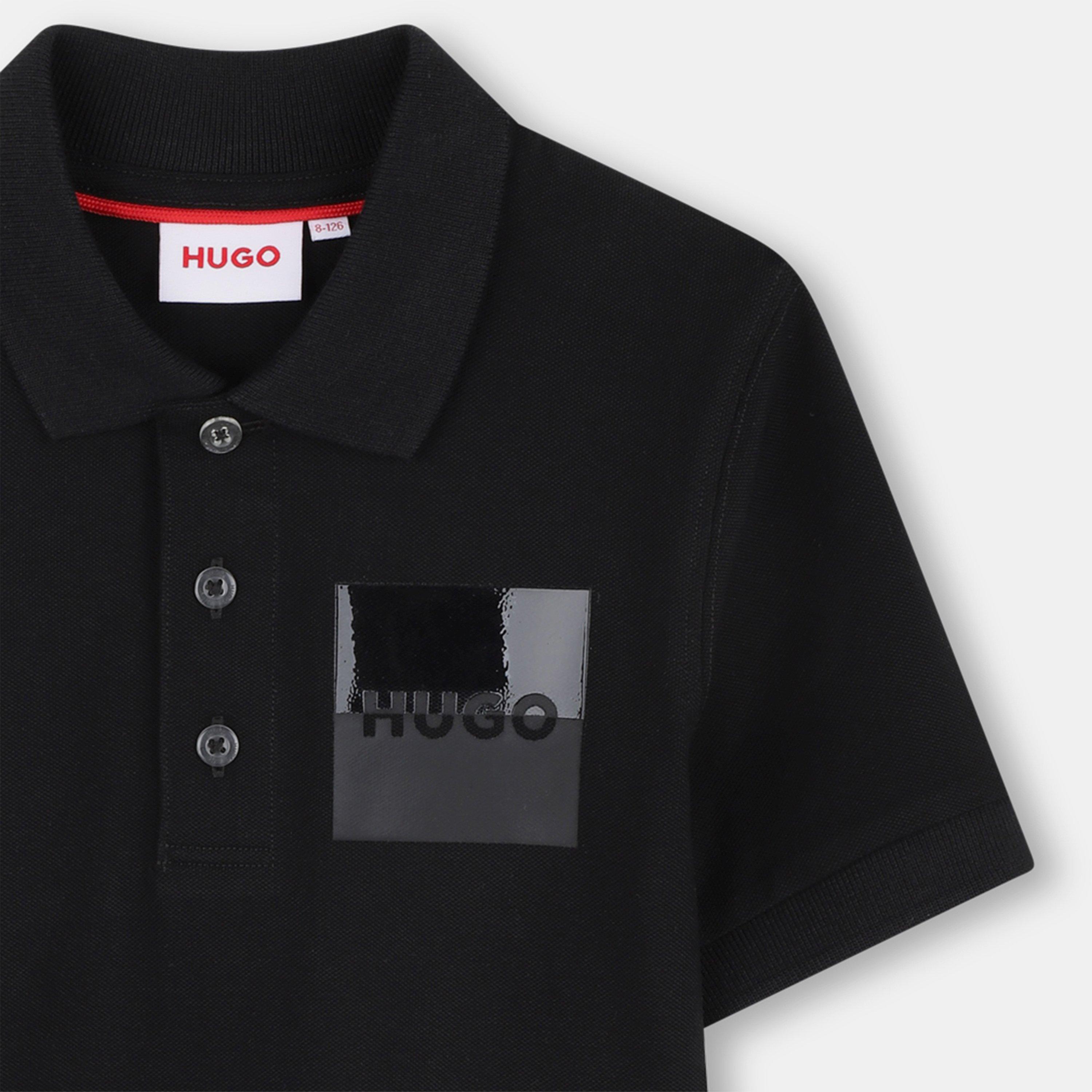 Crna - Hugo - Hugo Split Logo Polo Jn61 - 3
