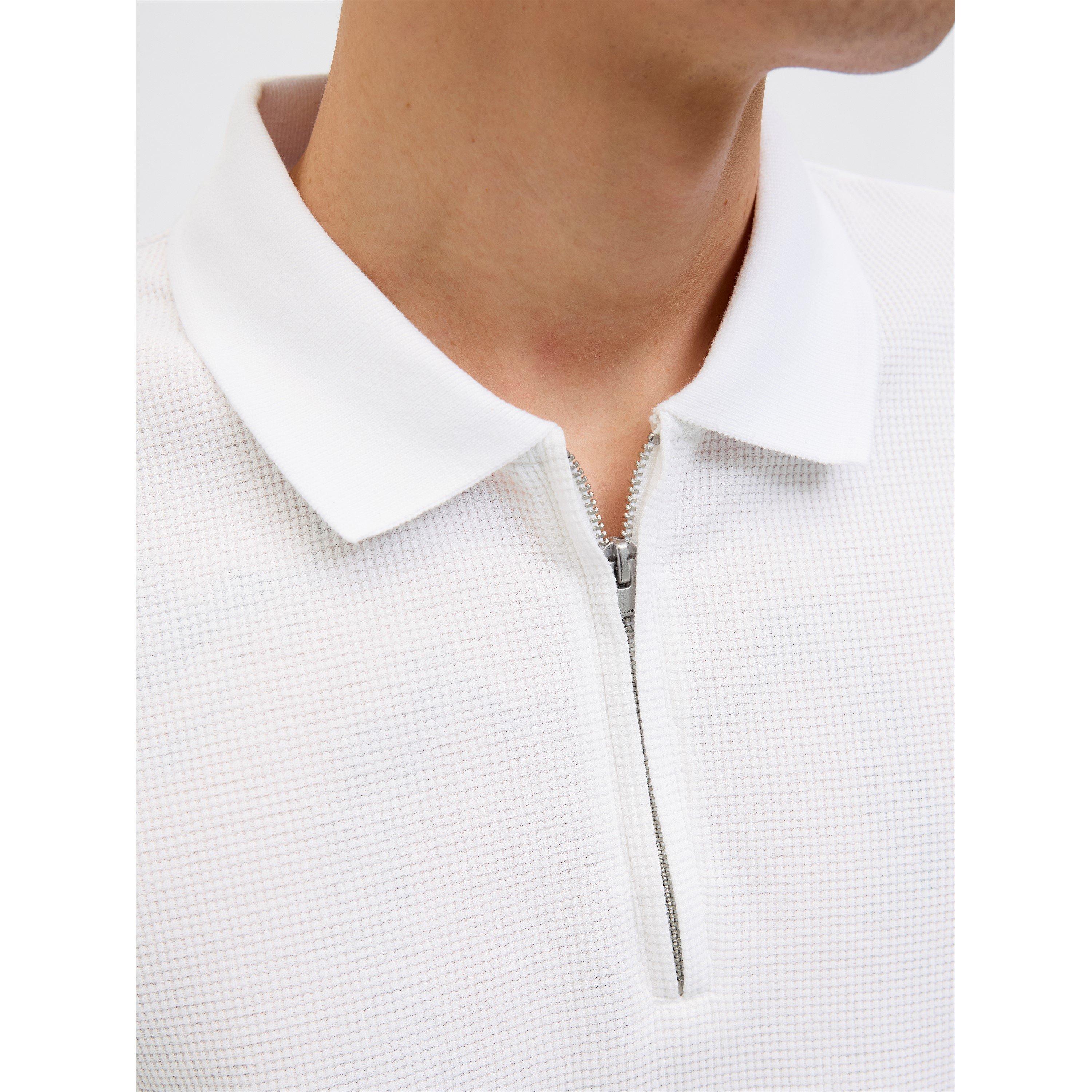 White Classic - Jack and Jones - Austin Zip Polo Mens - 3