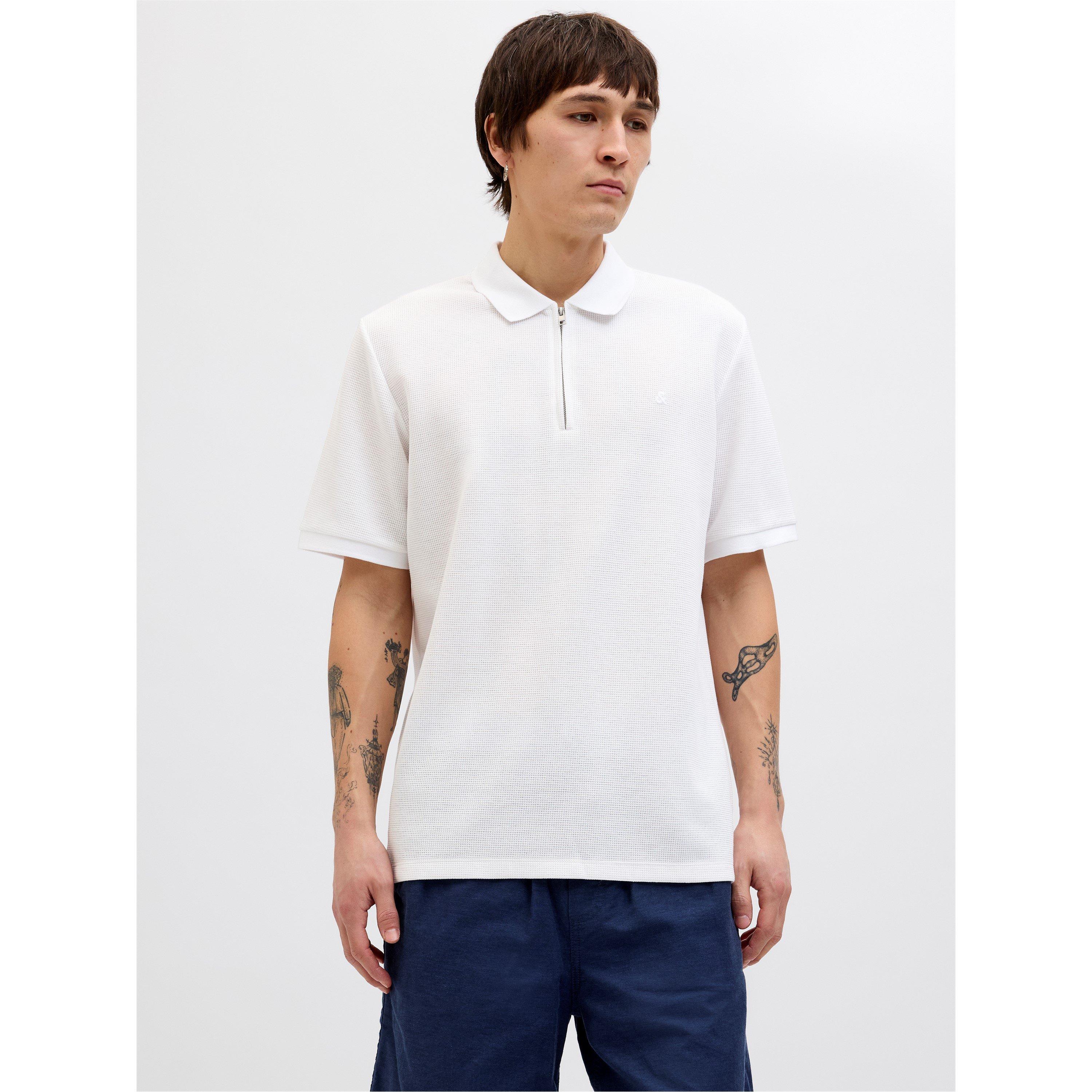 White Classic - Jack and Jones - Austin Zip Polo Mens - 5