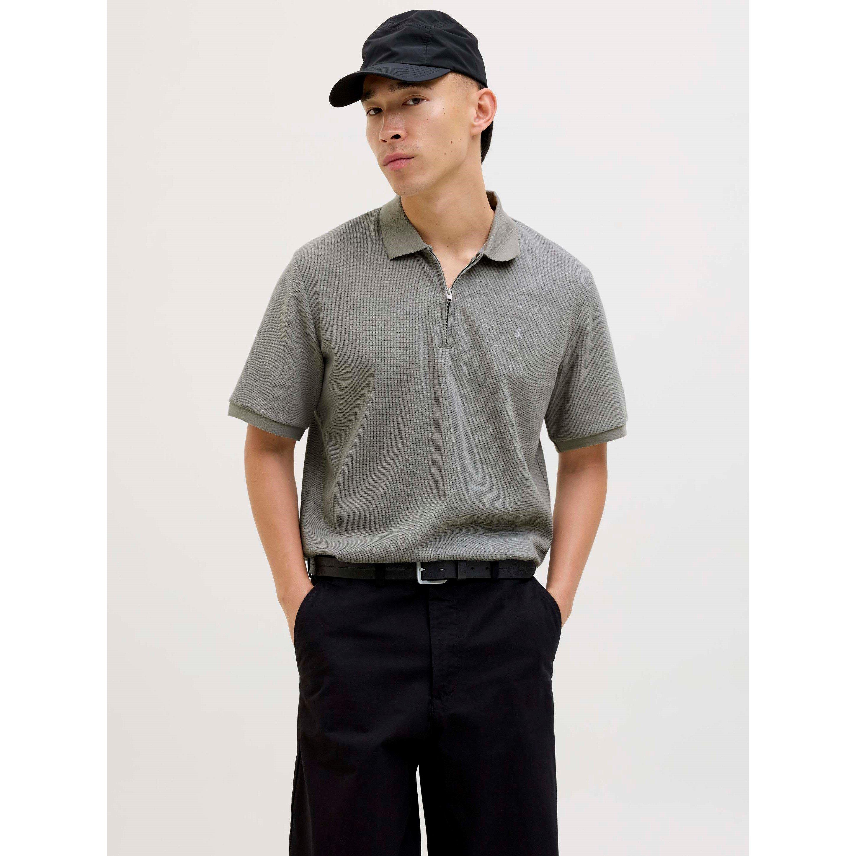 Ultimate Grey - Jack and Jones - Austin Zip Polo Mens - 2