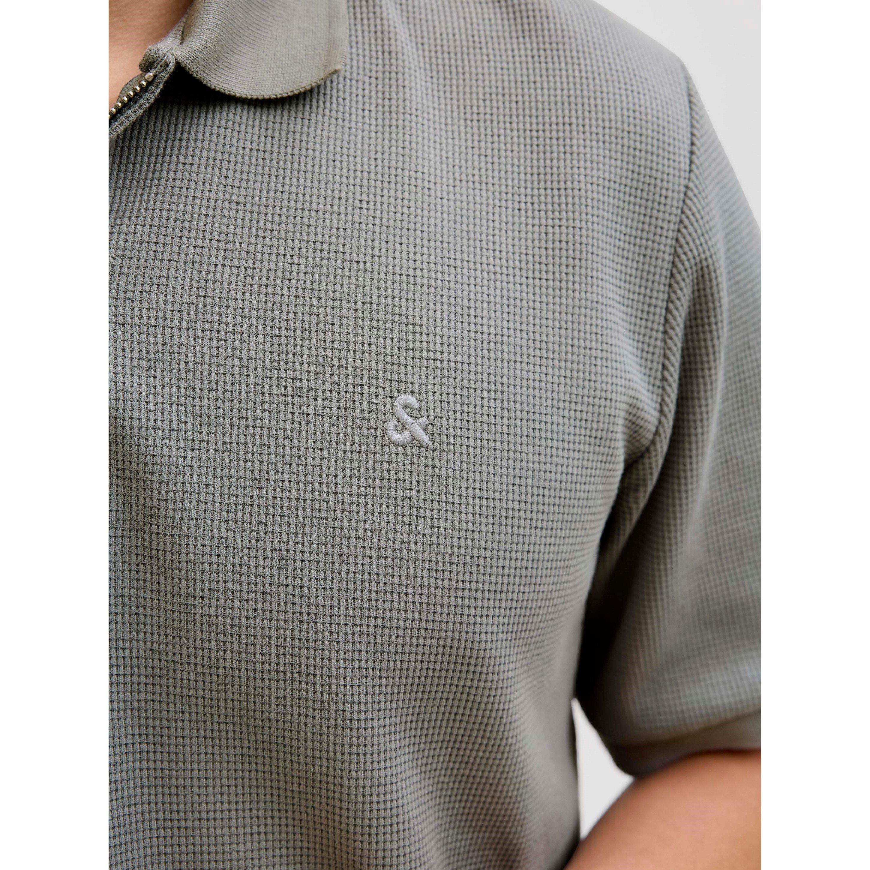 Ultimate Grey - Jack and Jones - Austin Zip Polo Mens - 4