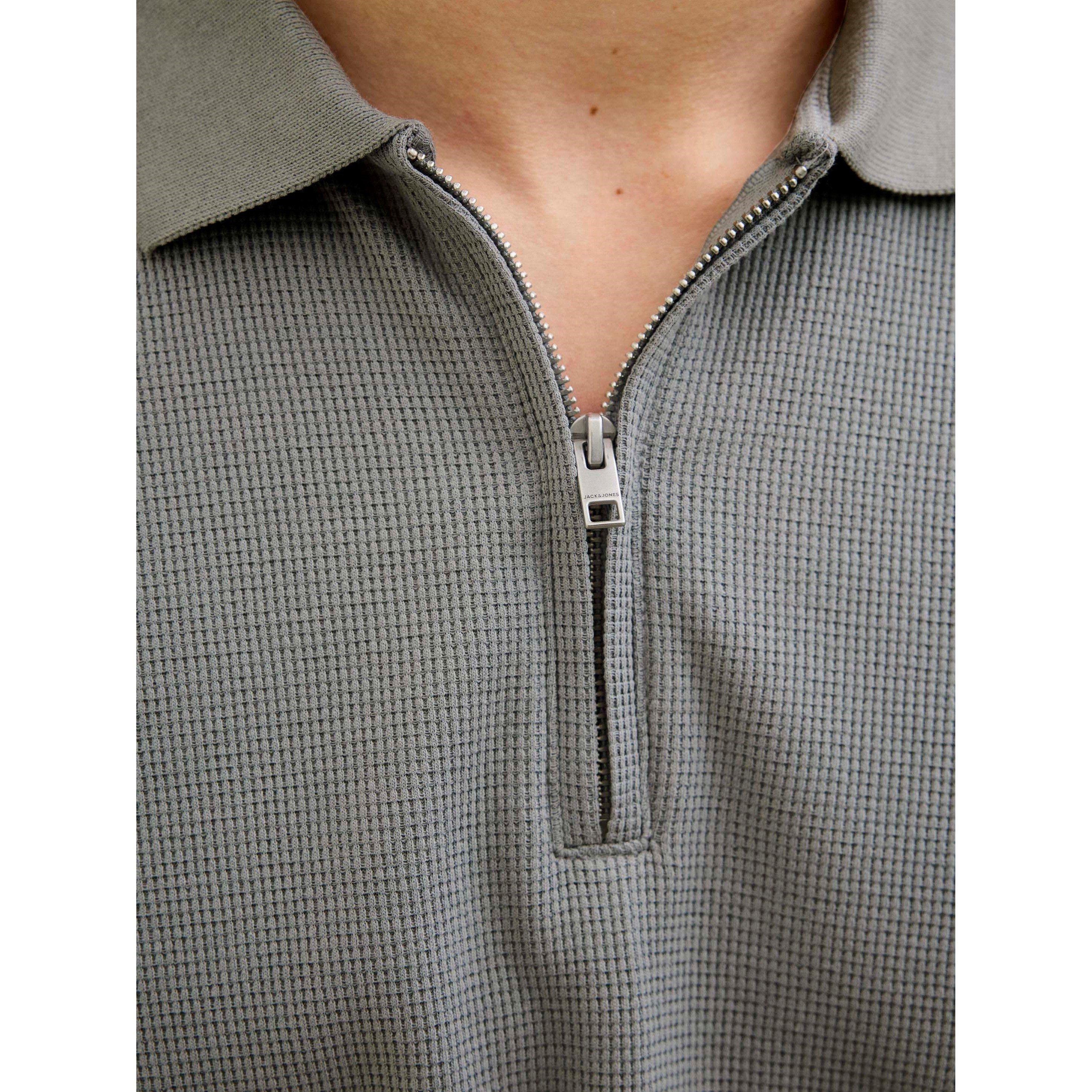 Ultimate Grey - Jack and Jones - Austin Zip Polo Mens - 5