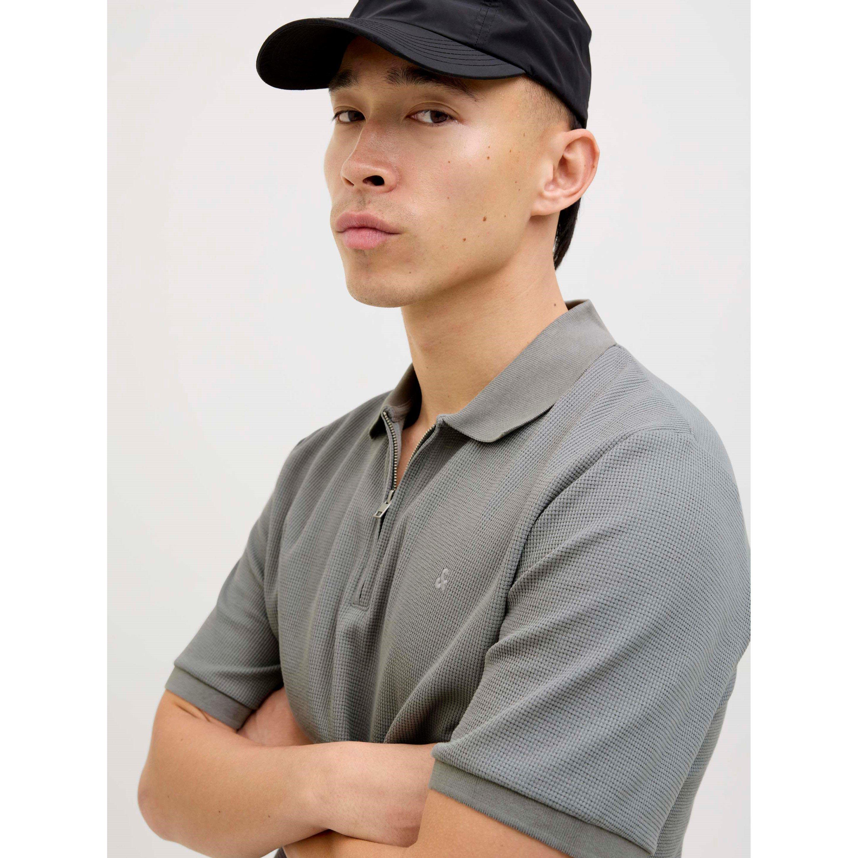 Ultimate Grey - Jack and Jones - Austin Zip Polo Mens - 6