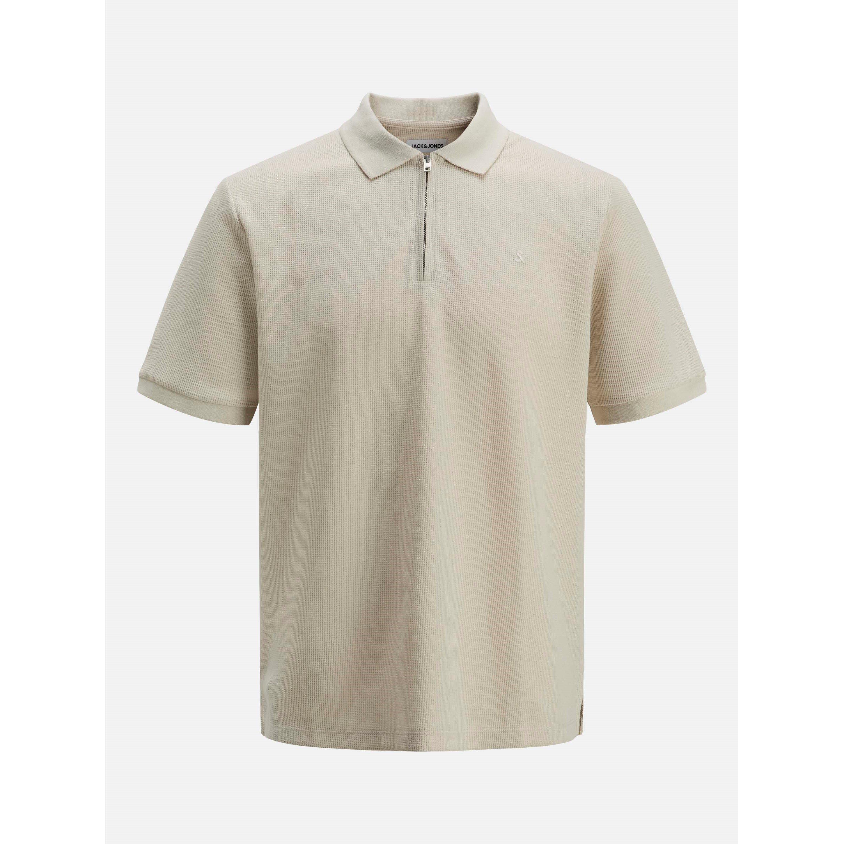 Jack And Jones Men's Austin Zip Polo - Moonbeam - S