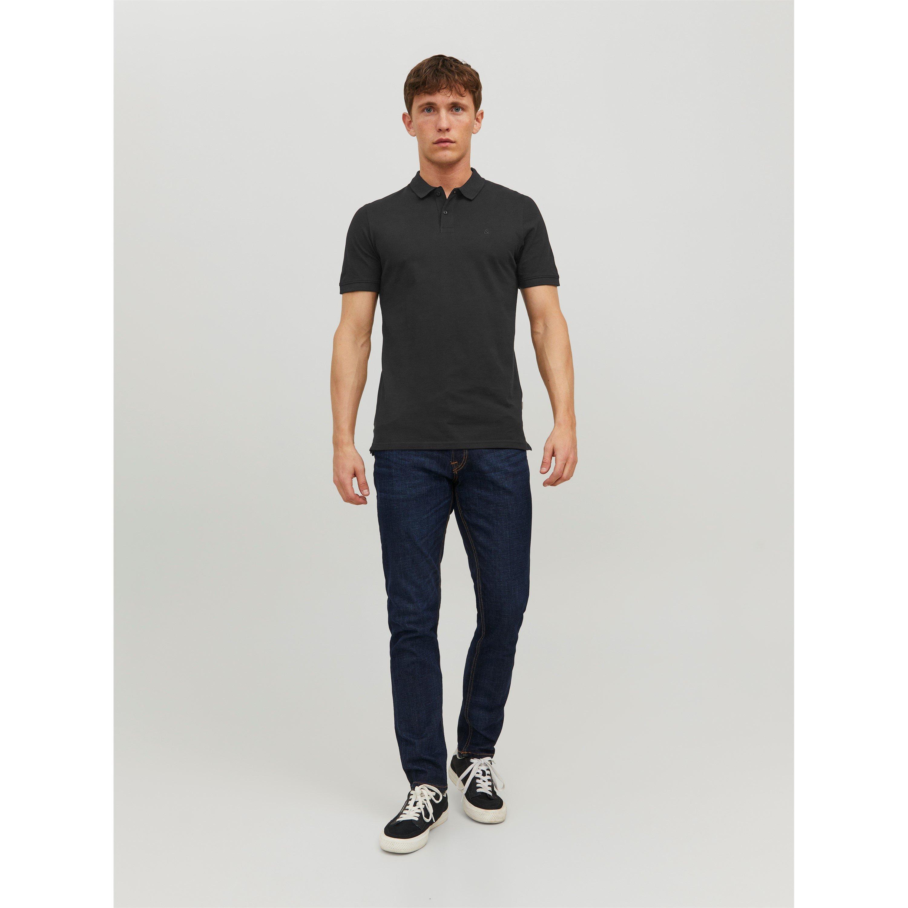 Crna - Jack and Jones - Men's Short Sleeve Polo Shirt - 2