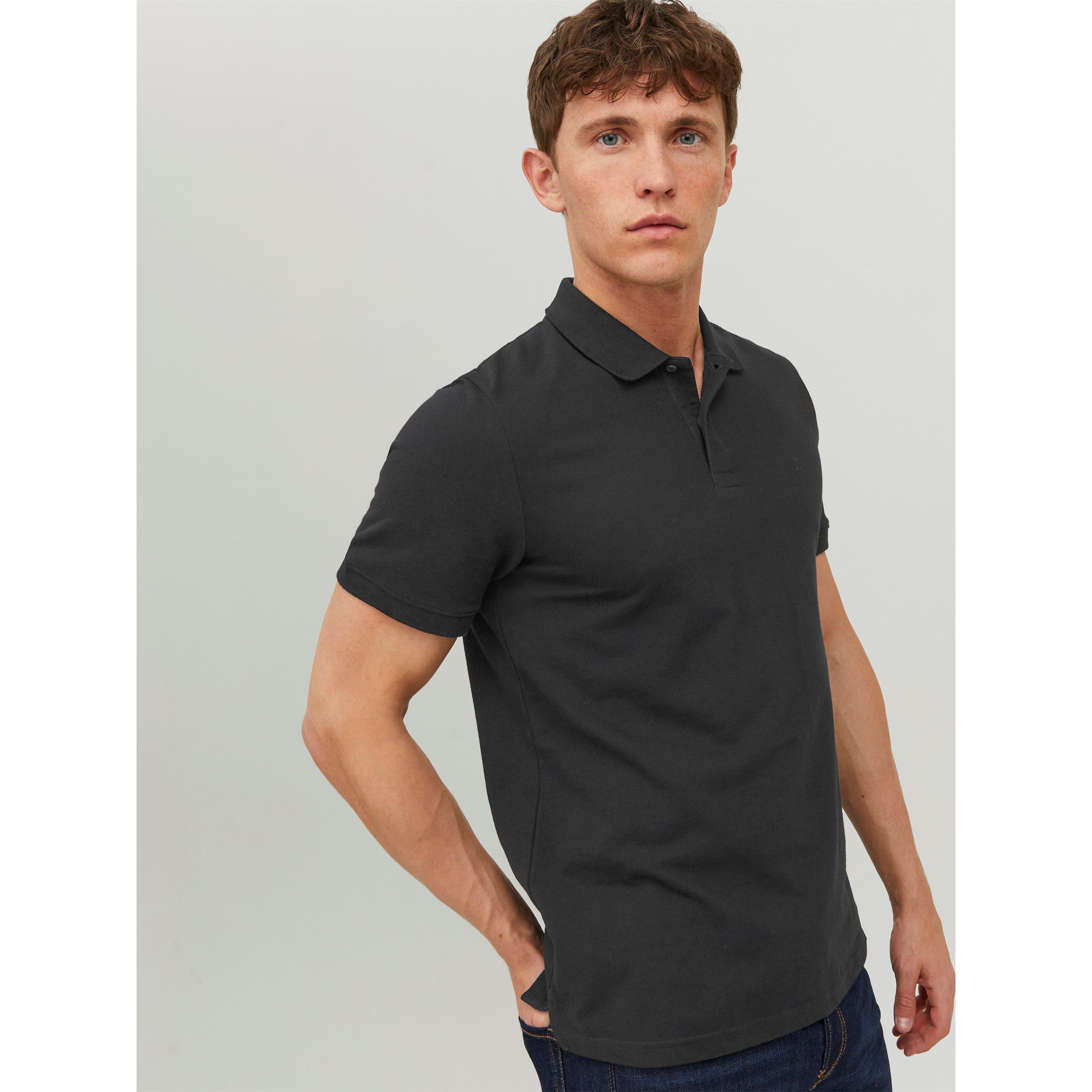 Crna - Jack and Jones - Men's Short Sleeve Polo Shirt - 3