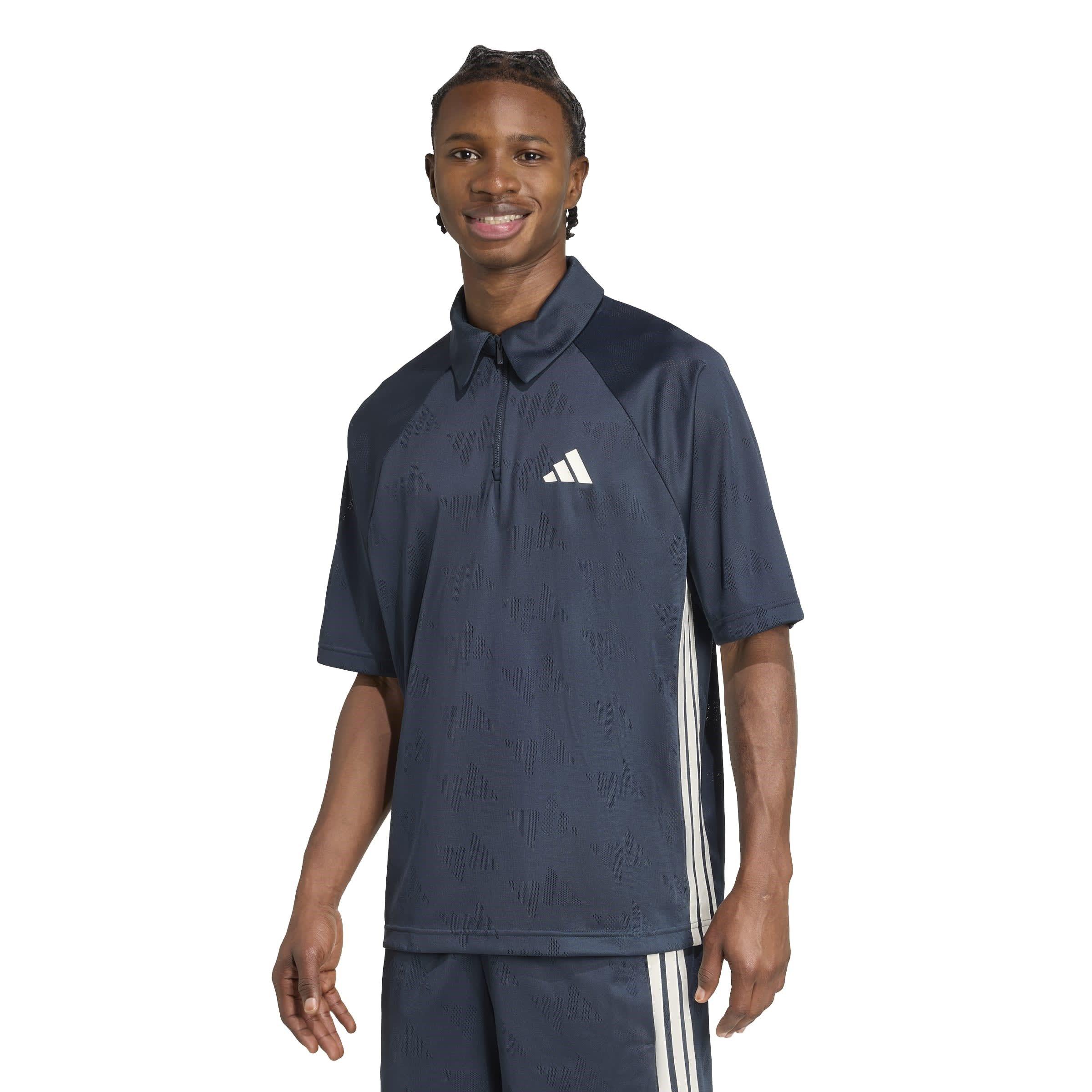 Aur.Ink/OffWht - adidas - Stadium Jacquard Mens Polo Shirt - 2