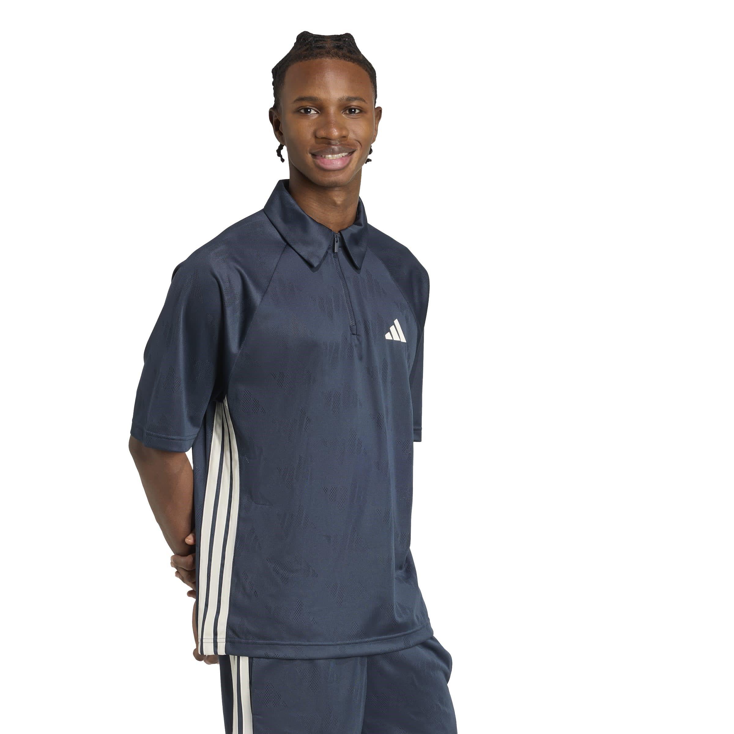 Aur.Ink/OffWht - adidas - Stadium Jacquard Mens Polo Shirt - 6
