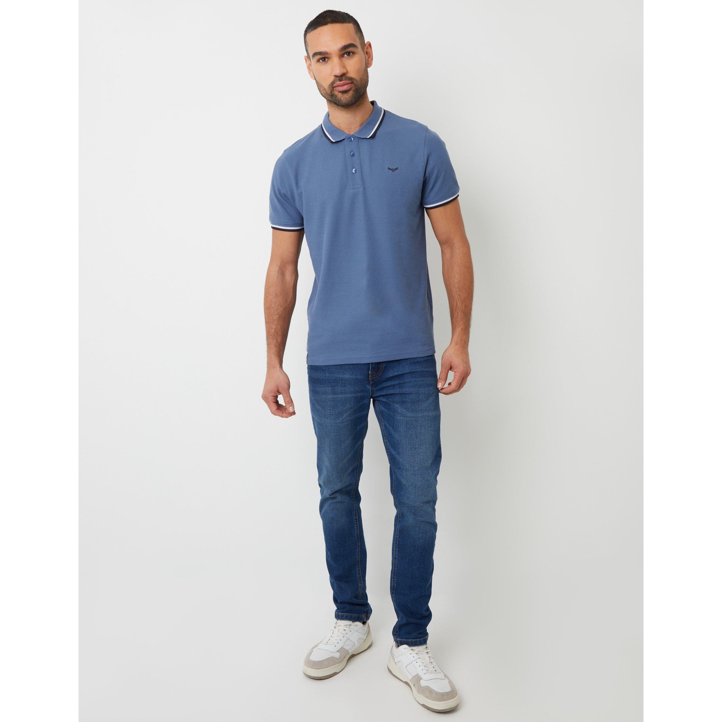  Denim Blue - Threadbare - Short-Sleeve Polo Shirt - 2