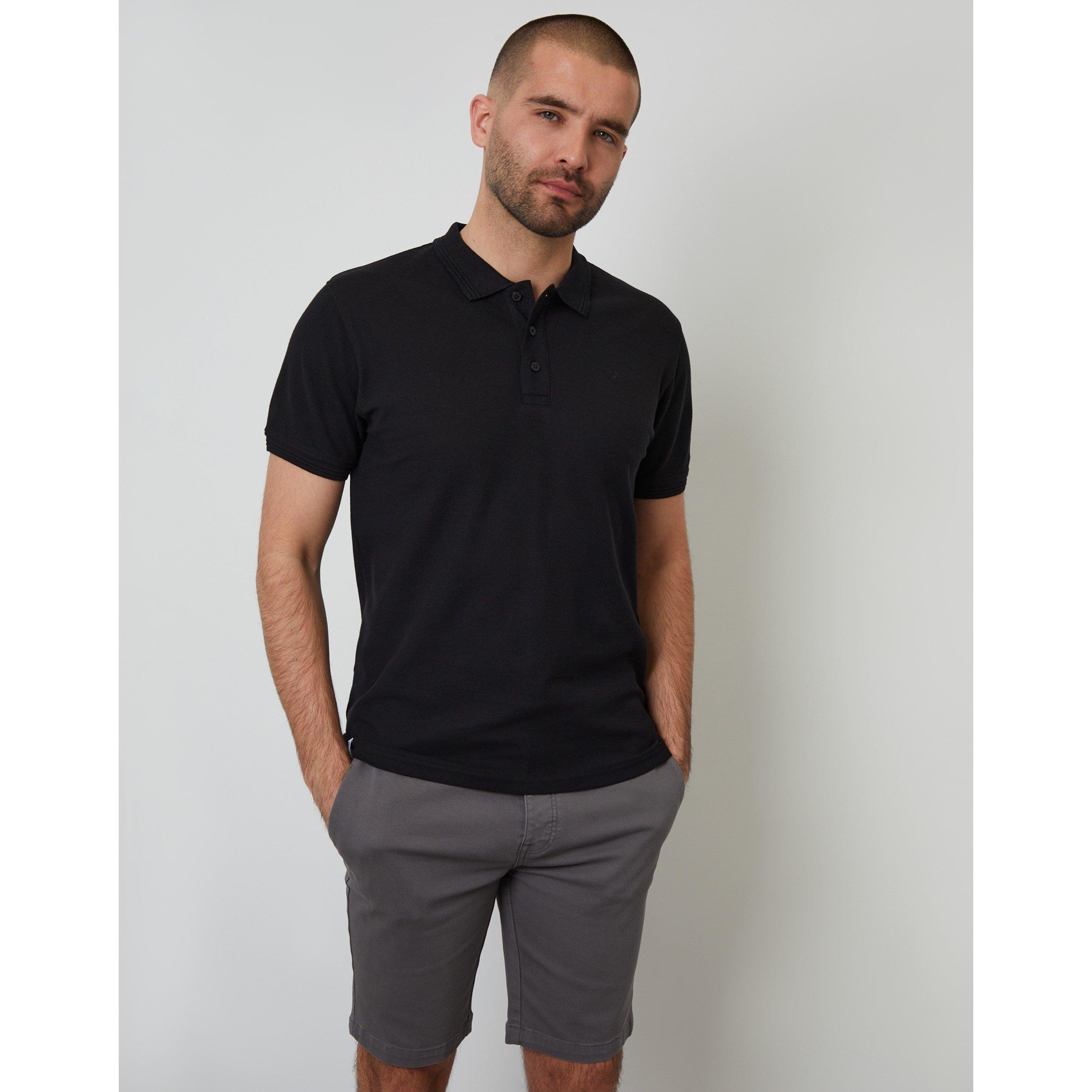 Threadbare Men's Tb Malbork Short-Sleeve Polo Shirt - Black - X Large