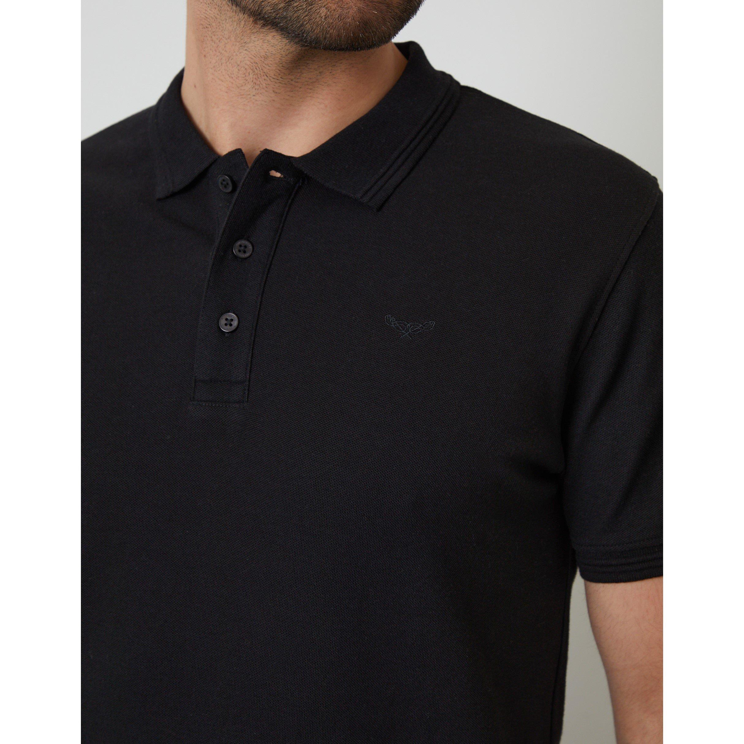 Zwart - Threadbare - TB Malbork Short-Sleeve Polo Shirt - 4