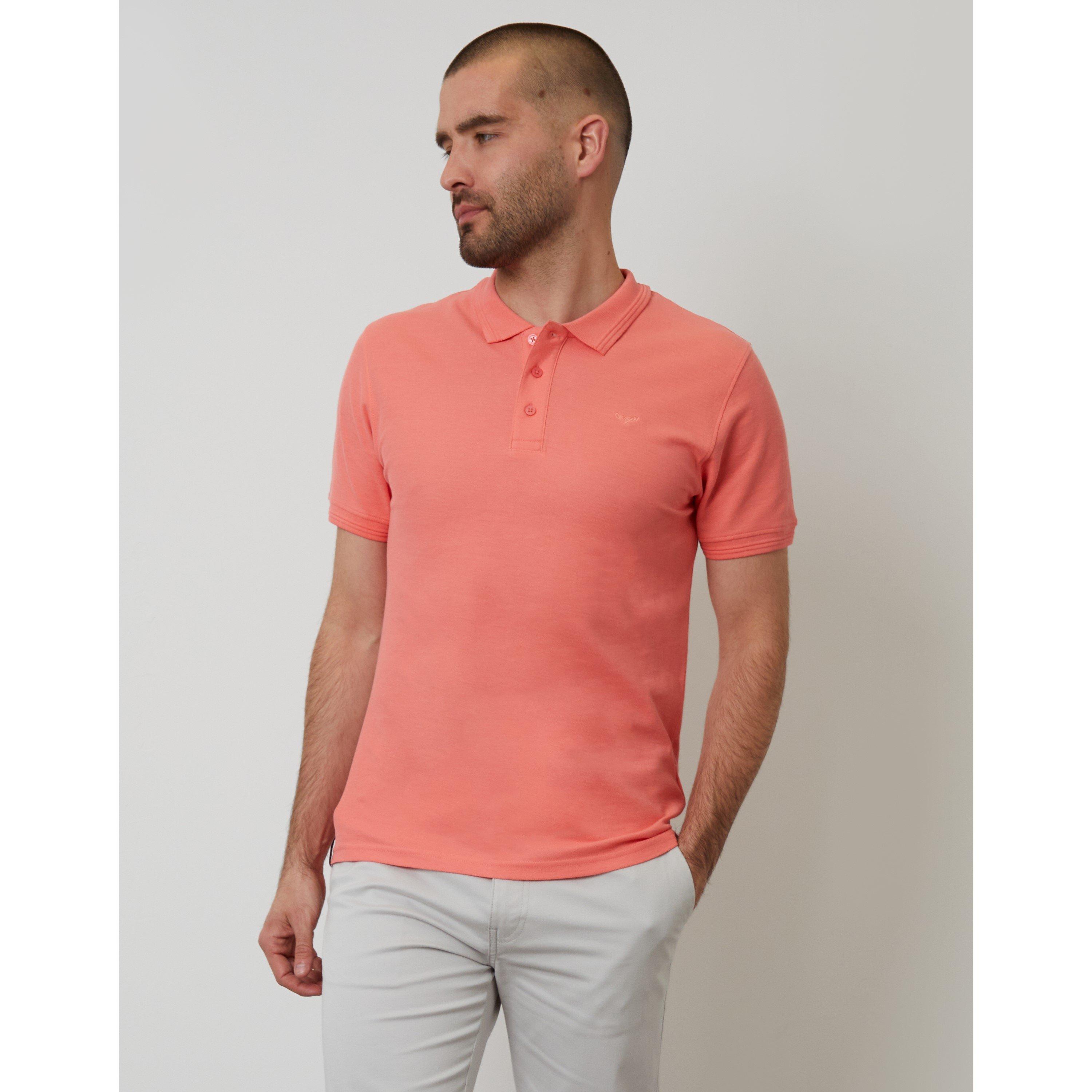 Threadbare Men's Tb Malbork Short-Sleeve Polo Shirt - Coral - Large