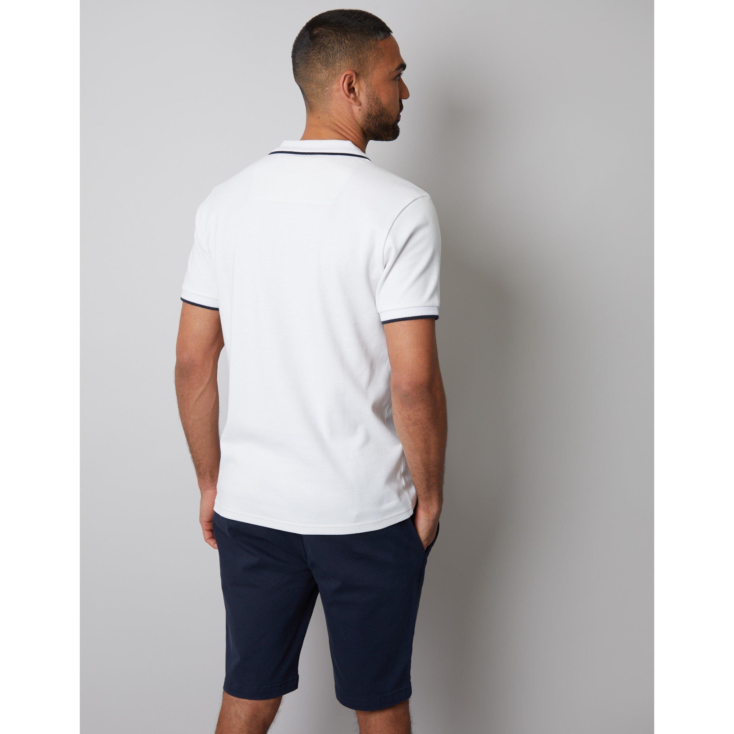  White - Threadbare - Men's Marriage Short-Sleeve Polo Shirt - 3